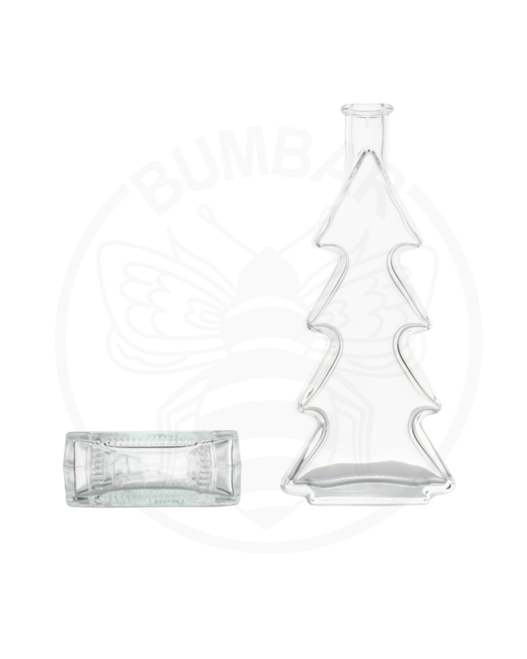 staklena boca u obliku bora od 200 ml prozirna