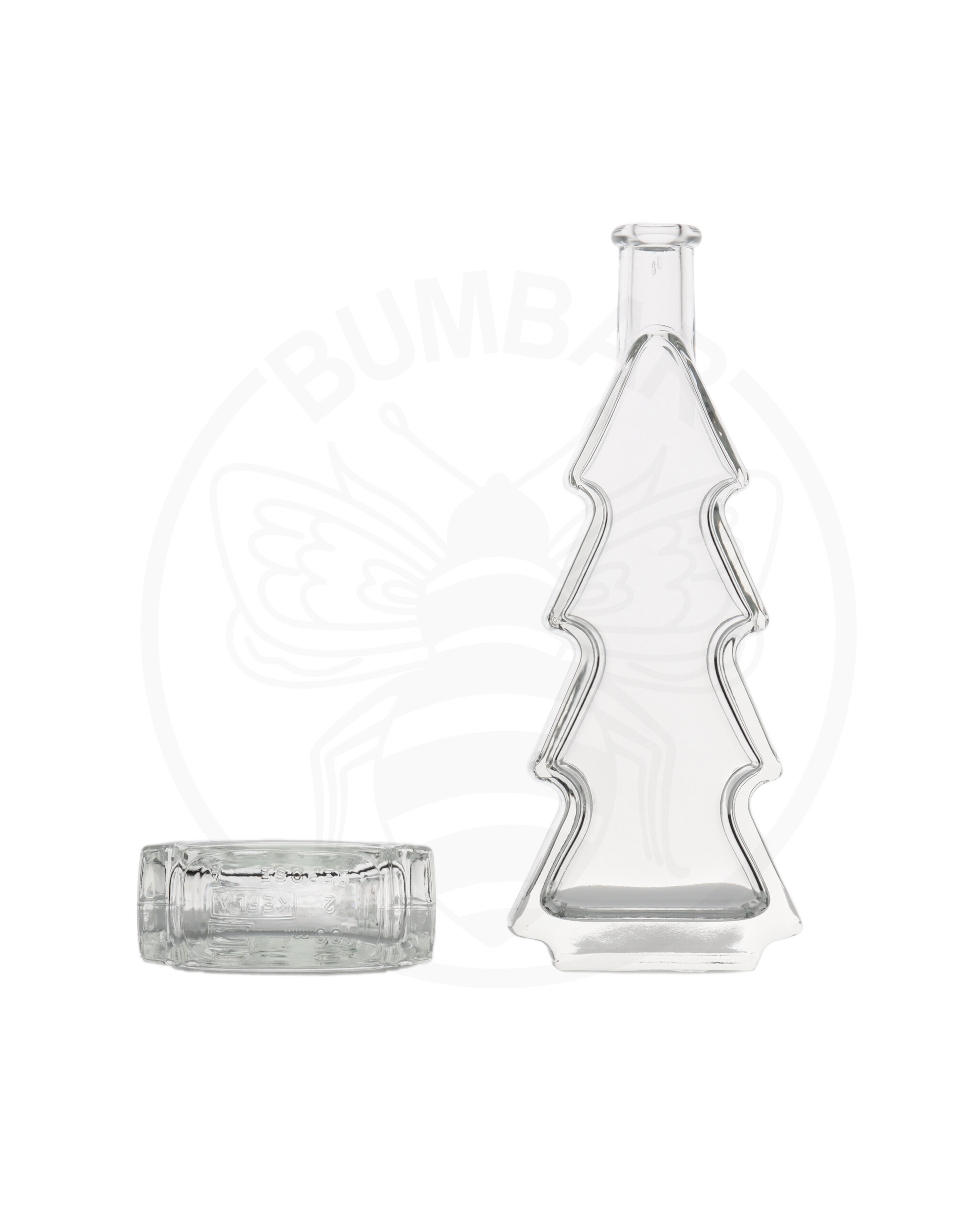 staklena boca u obliku bora od 100 ml prozirna