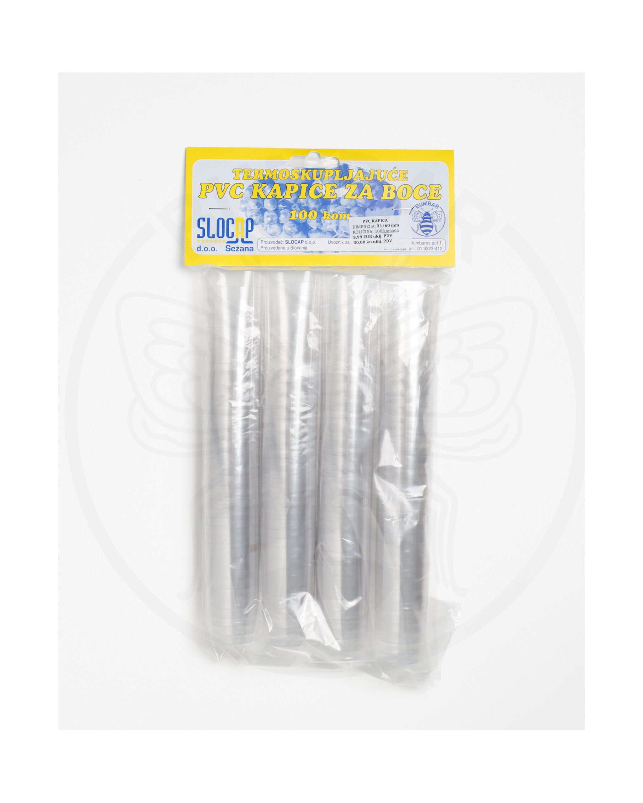 paket od 100 komada pvc kapica 31x60 bezbojna ukrasna