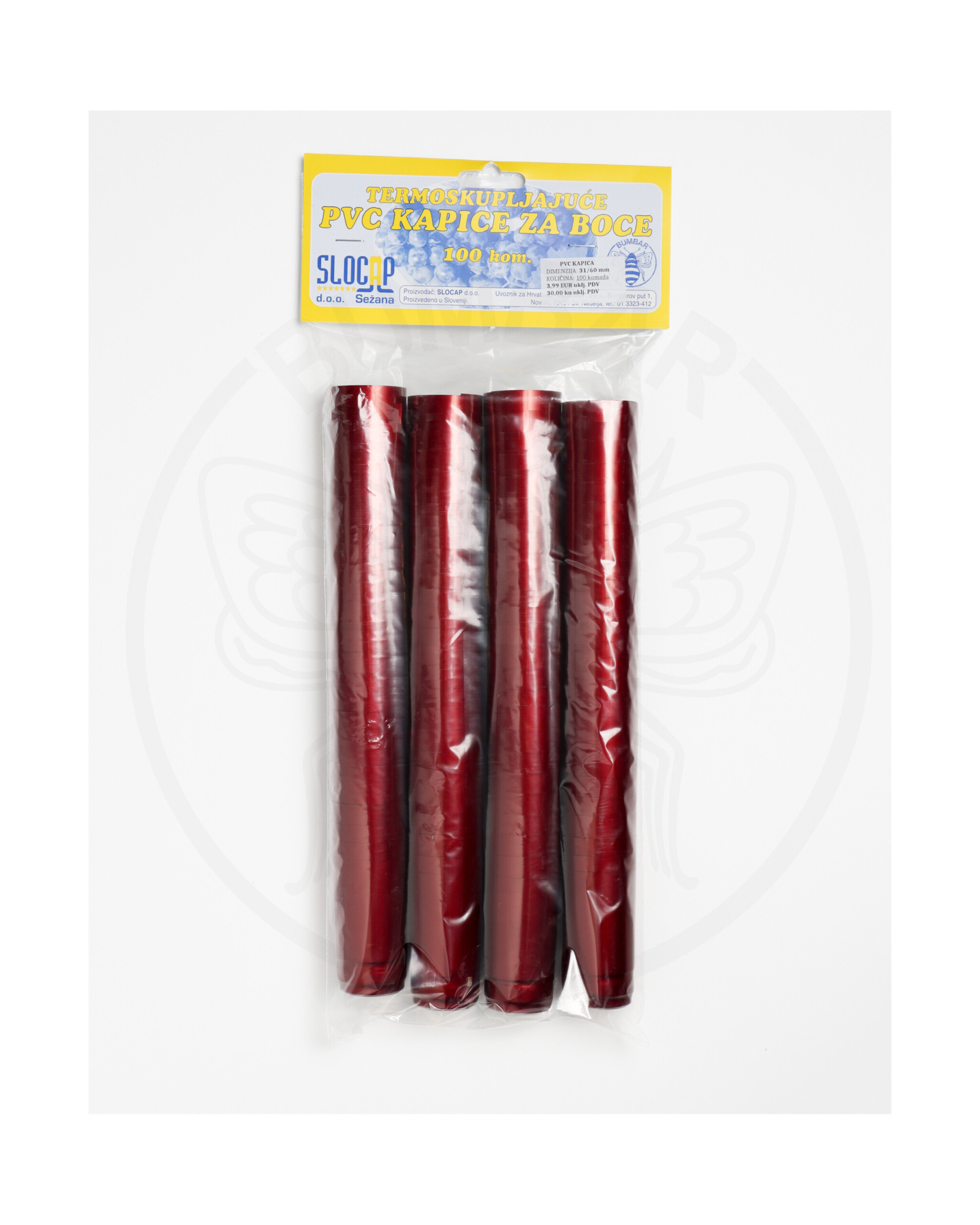 paket od 100 komada pvc kapica 31x60 boje rubina ukrasna