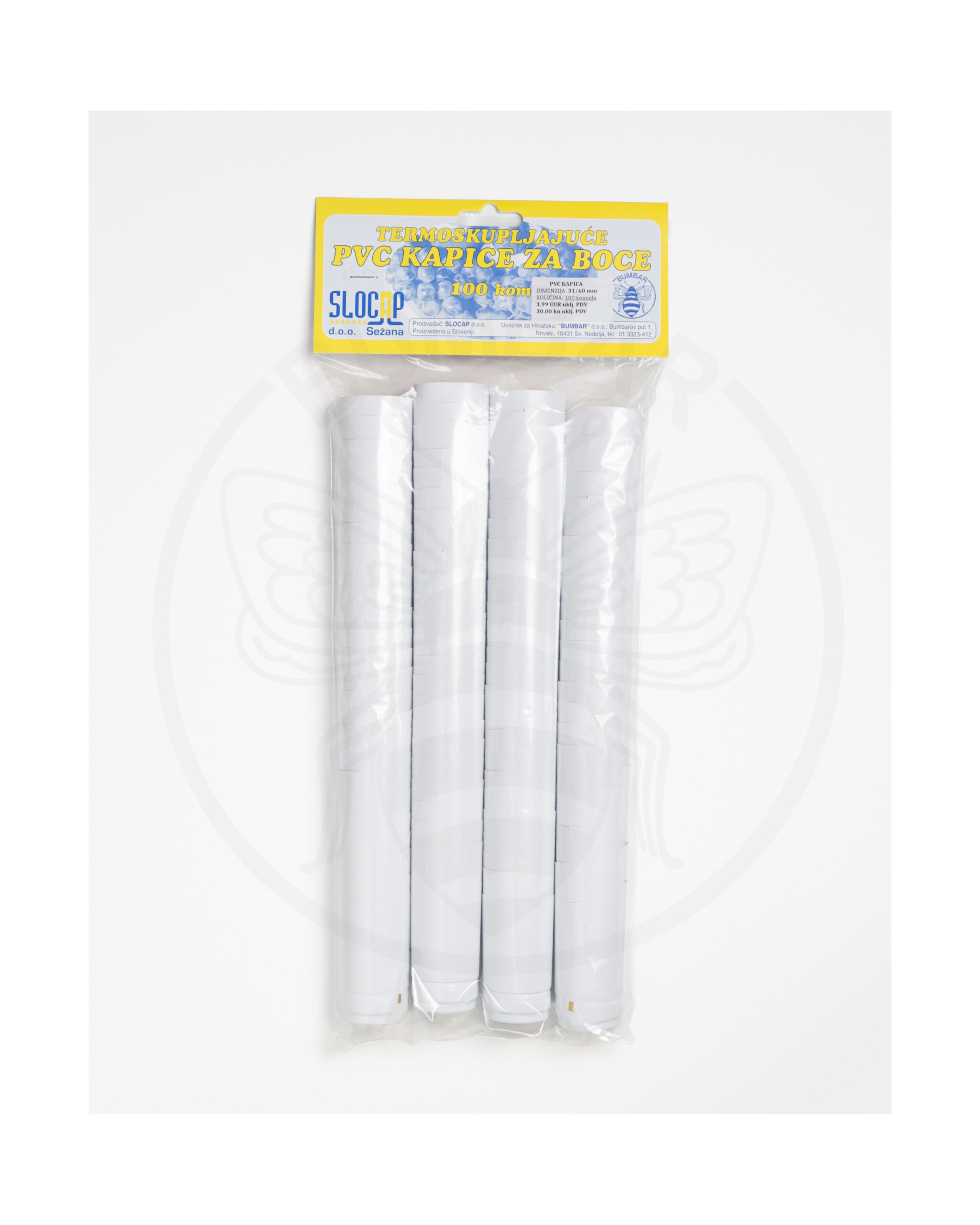 paket od 100 komada pvc kapica 31x60 bijela ukrasna