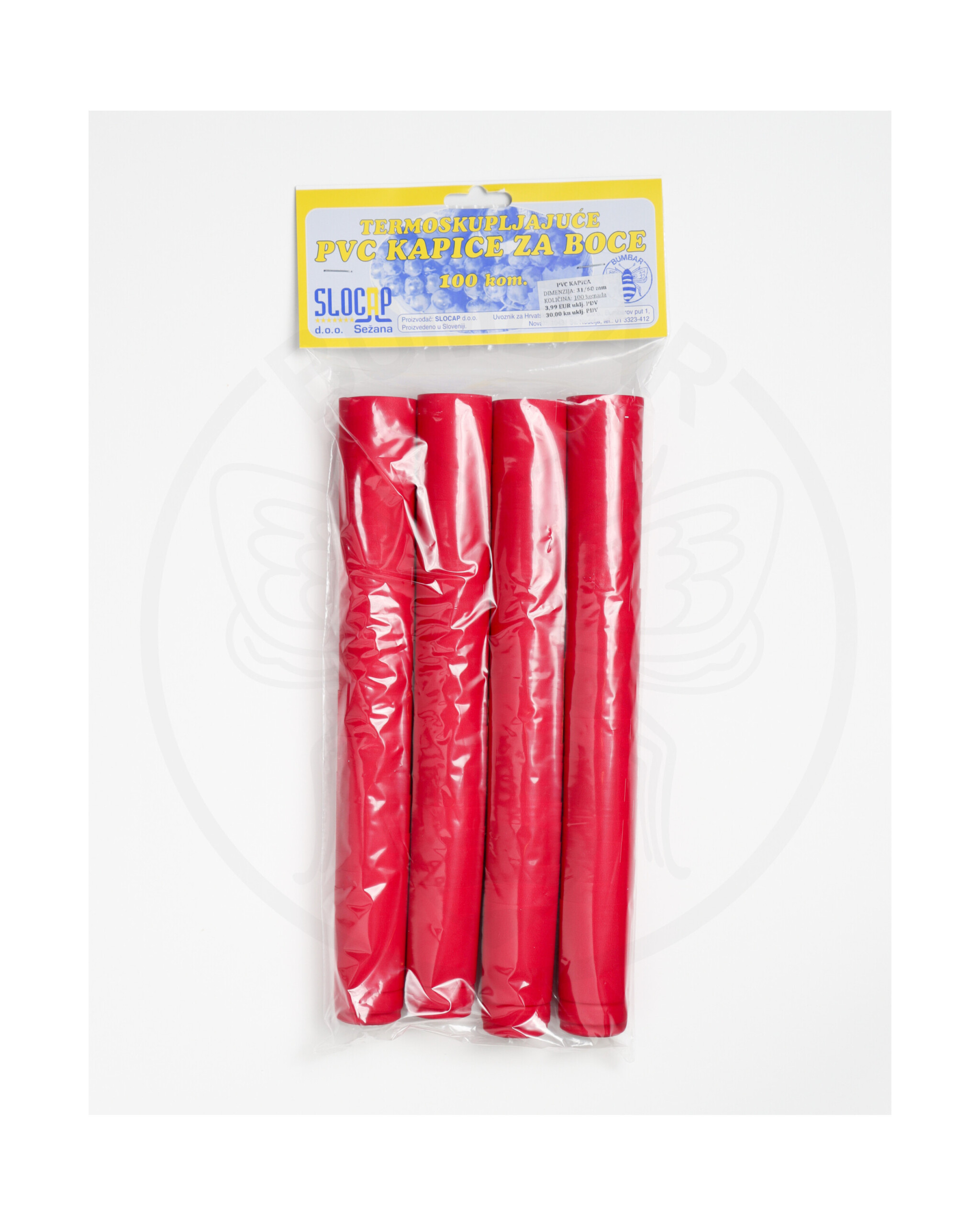 paket od 100 komada pvc kapica 31x60 crvena ukrasna