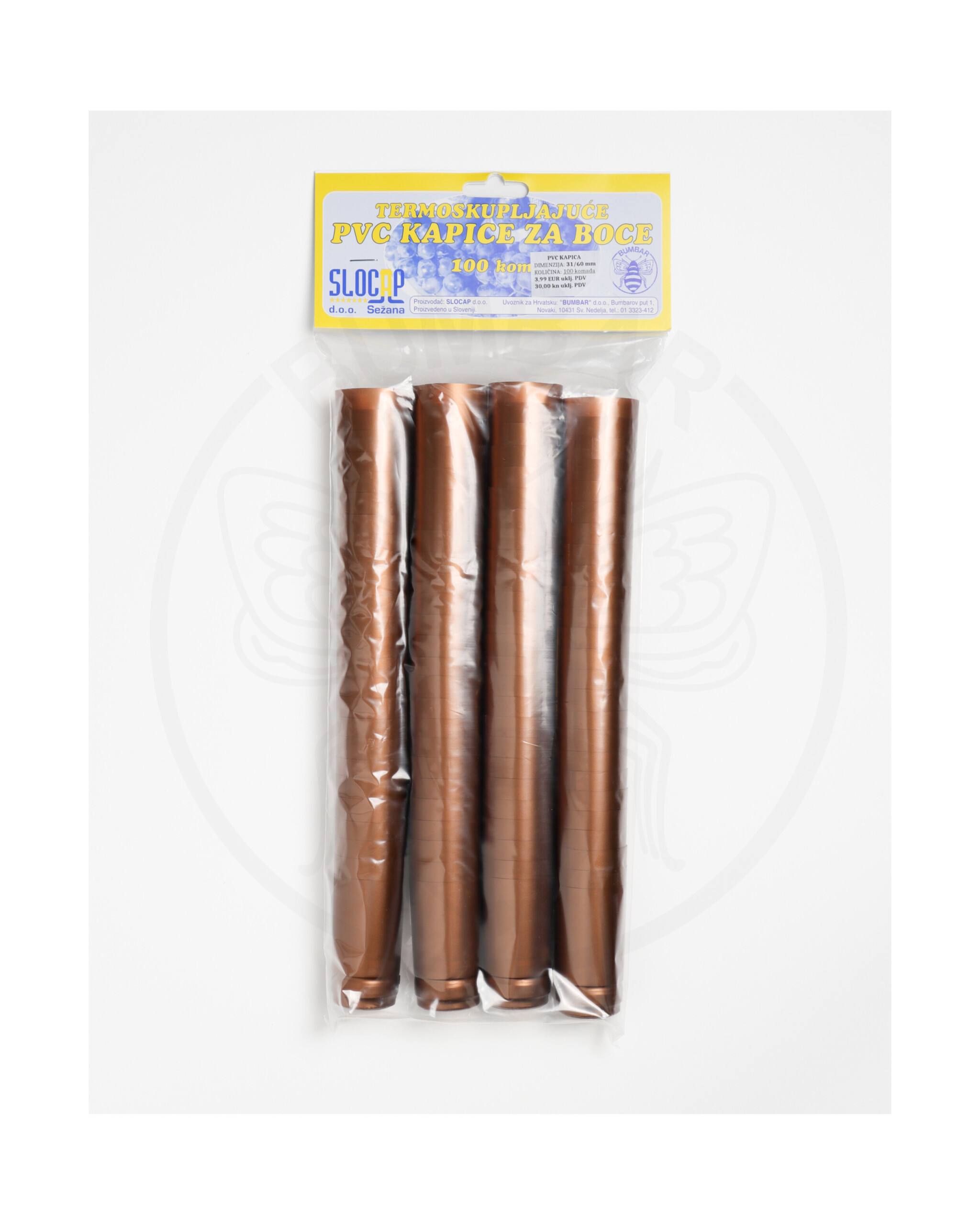 paket od 100 komada pvc kapica 31x60 bakrena ukrasna