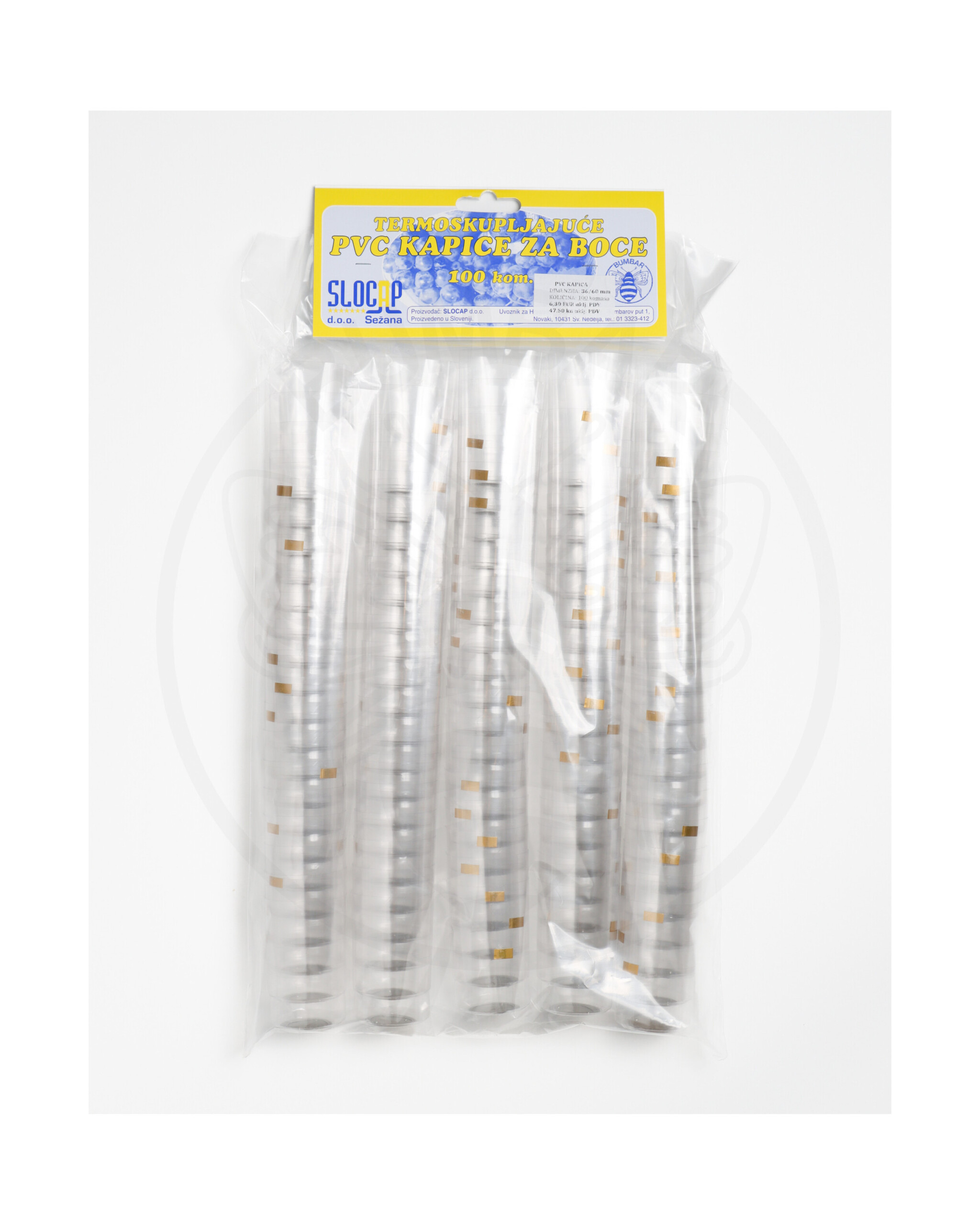 paket od 100 komada pvc kapica 36x60 bezbojna zlatni poklopac ukrasna