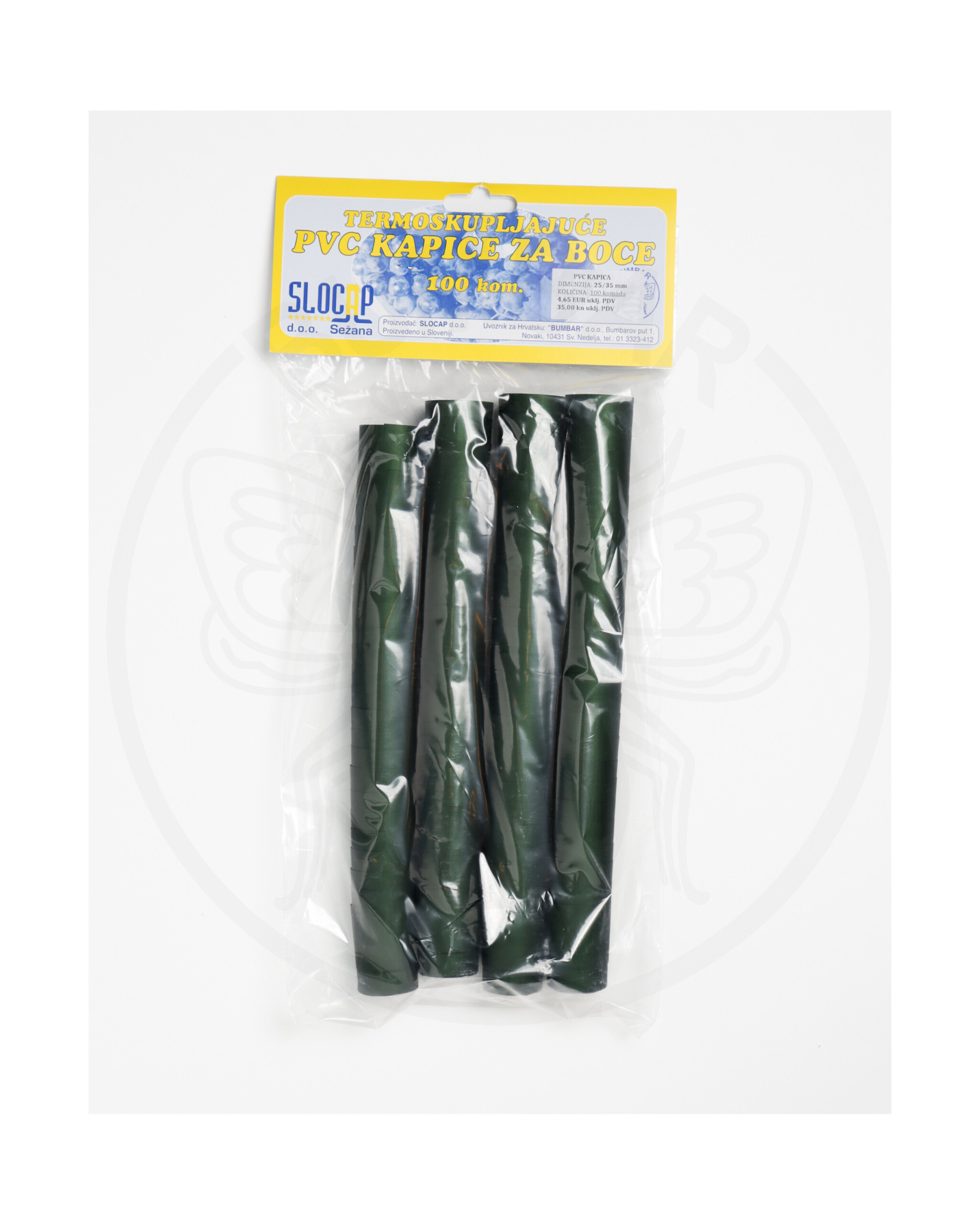 paket od 100 komada pvc kapica 25x35 zelena sjaj ukrasna