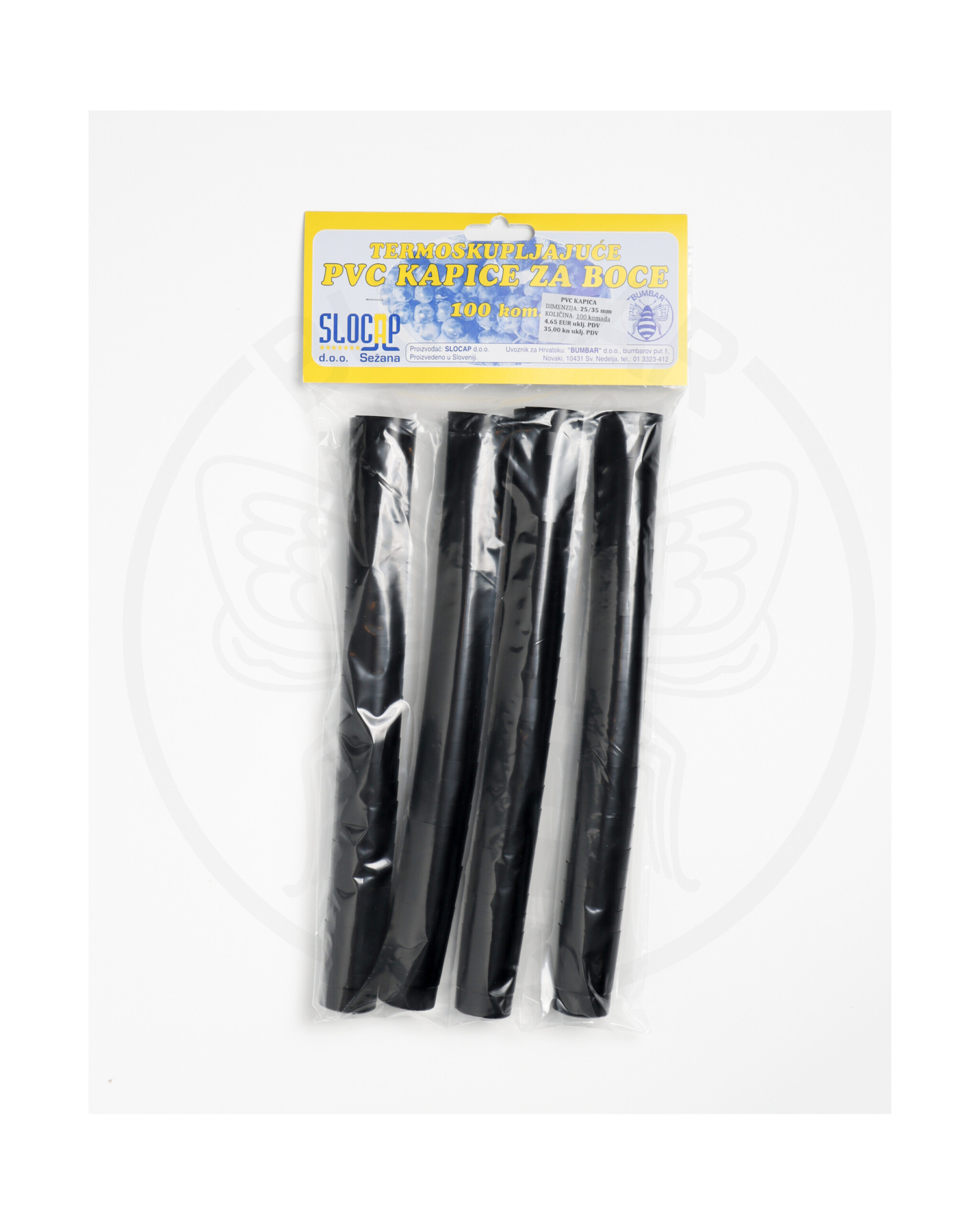 paket od 100 komada pvc kapica 25x35 crna sjaj ukrasna