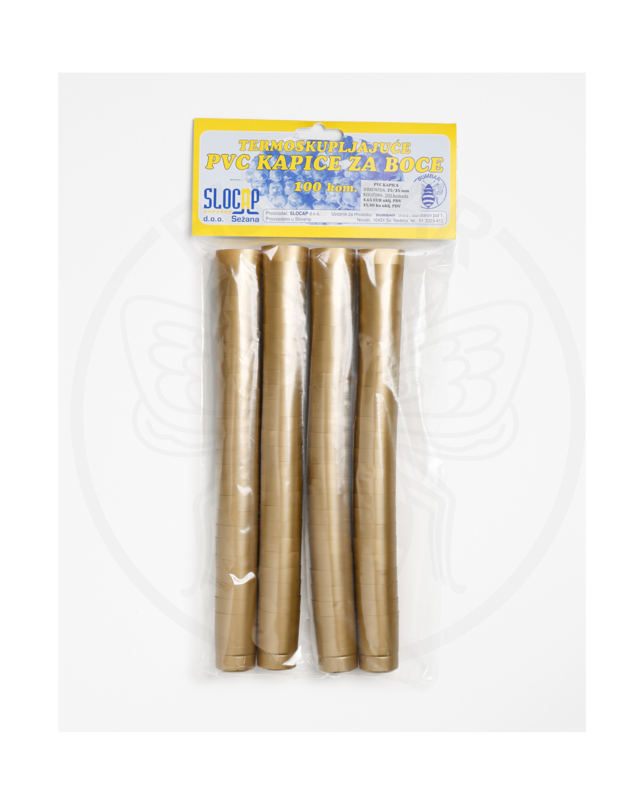 paket od 100 komada pvc kapica 25x35 zlatna ukrasna