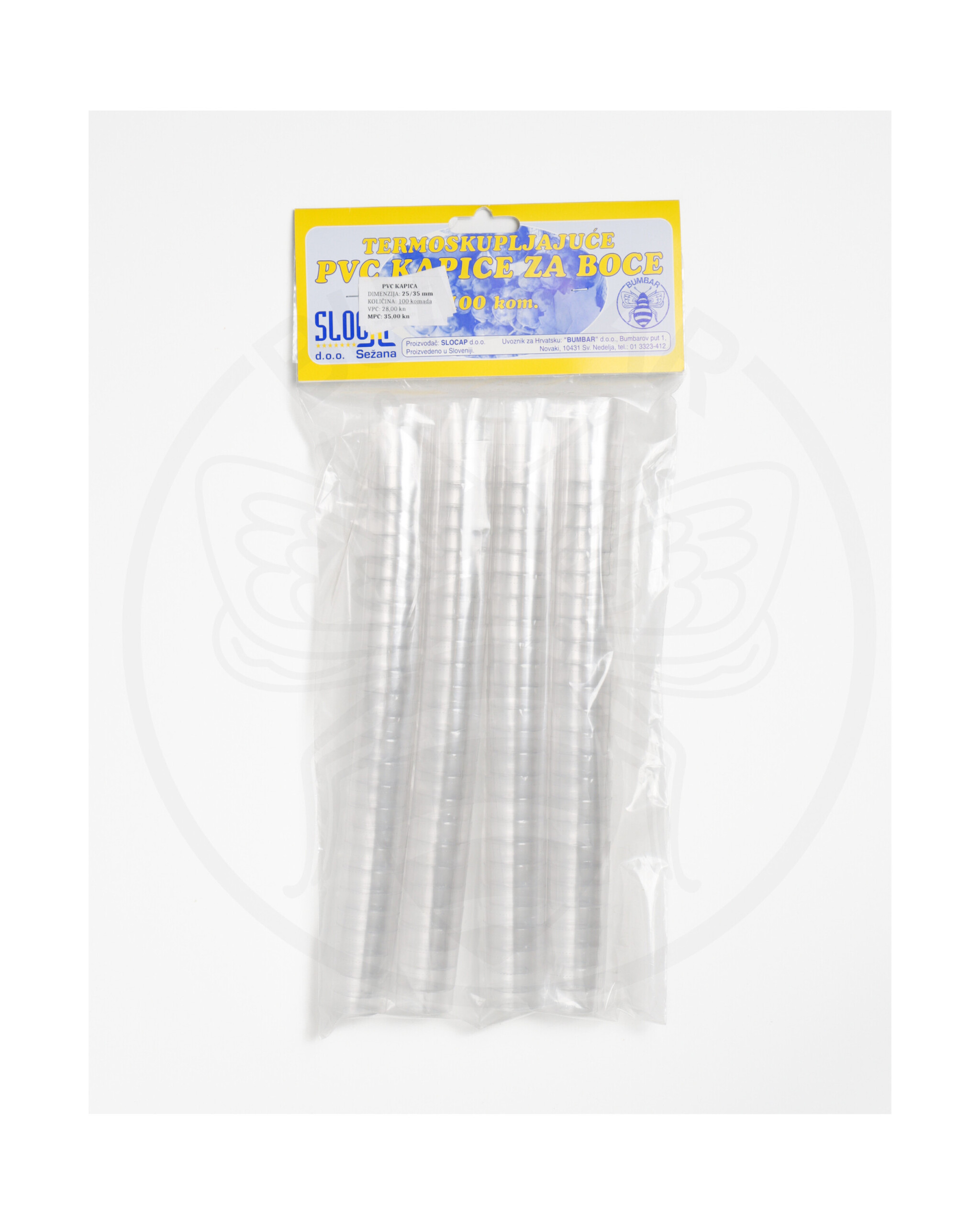 paket od 100 komada pvc kapica 25x35 bezbojna ukrasna