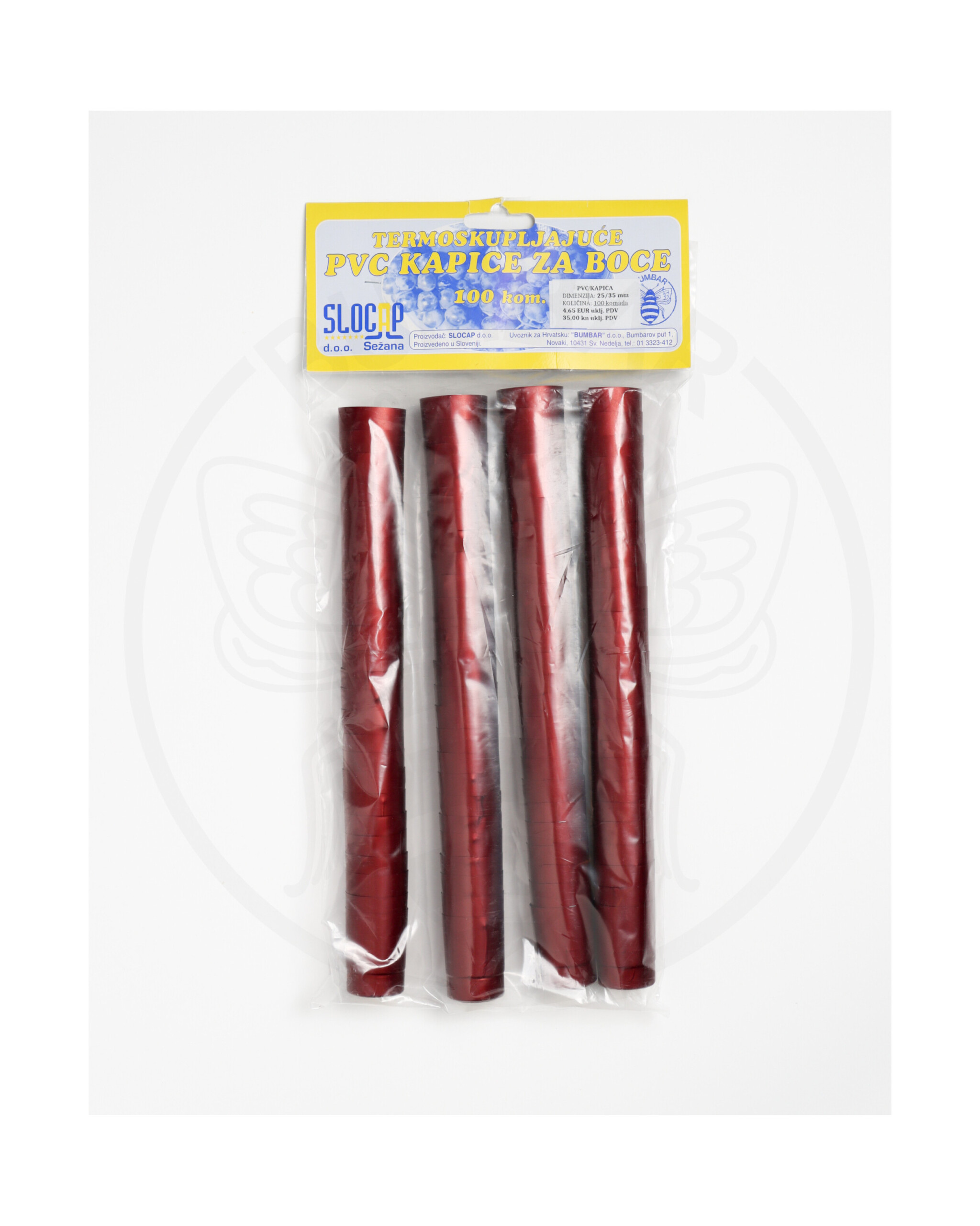 paket od 100 komada pvc kapica 25x35 bordo ukrasna