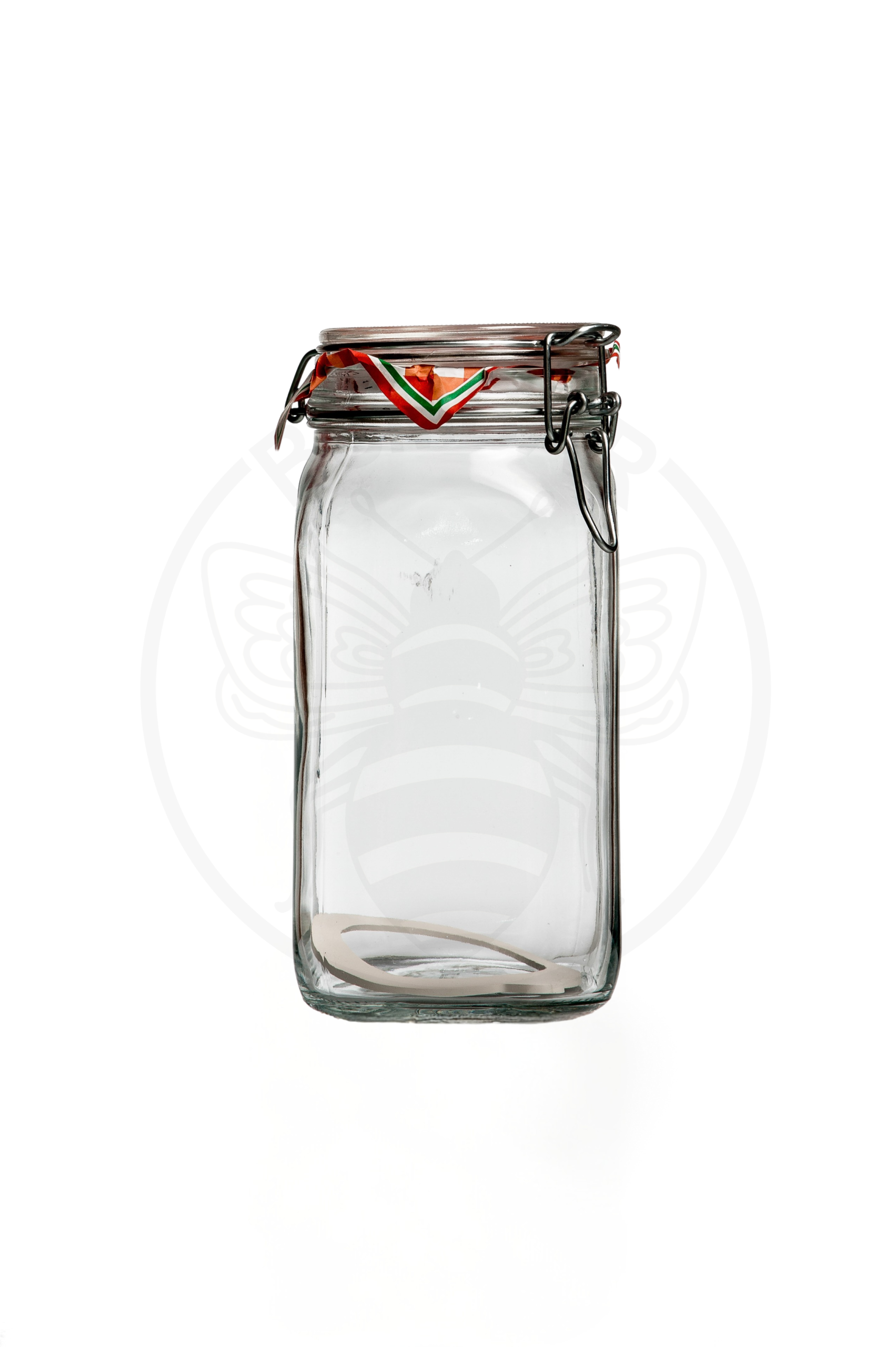 Staklenka modela Fido prozirne boje, sa hermetičkim zatvaračem i gumenom brtvom, zapremnine 1500 ml