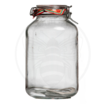 Staklenka modela Fido prozirne boje, sa hermetičkim zatvaračem i gumenom brtvom, zapremnine 4000 ml