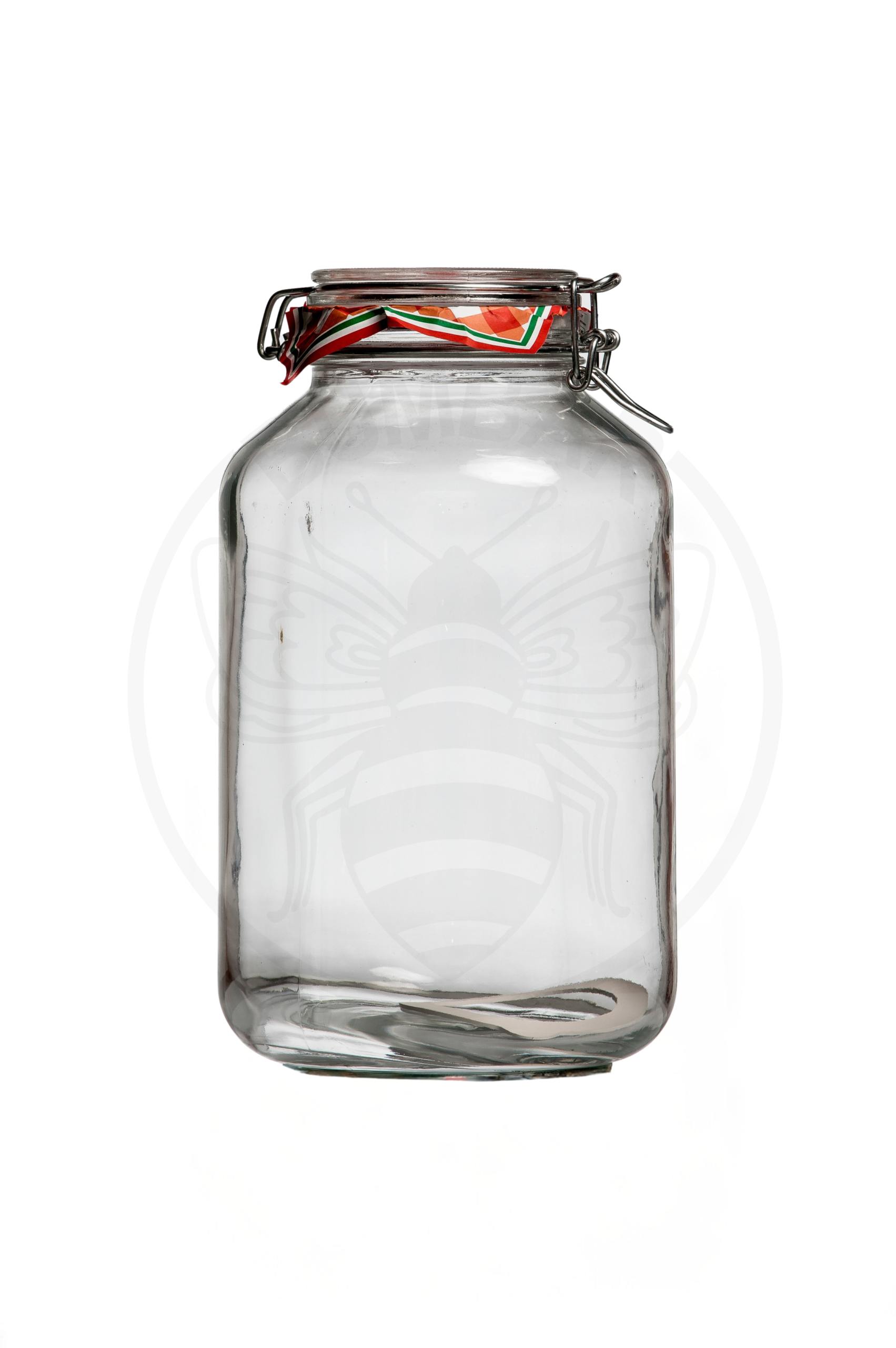 Staklenka modela Fido prozirne boje, sa hermetičkim zatvaračem i gumenom brtvom, zapremnine 4000 ml