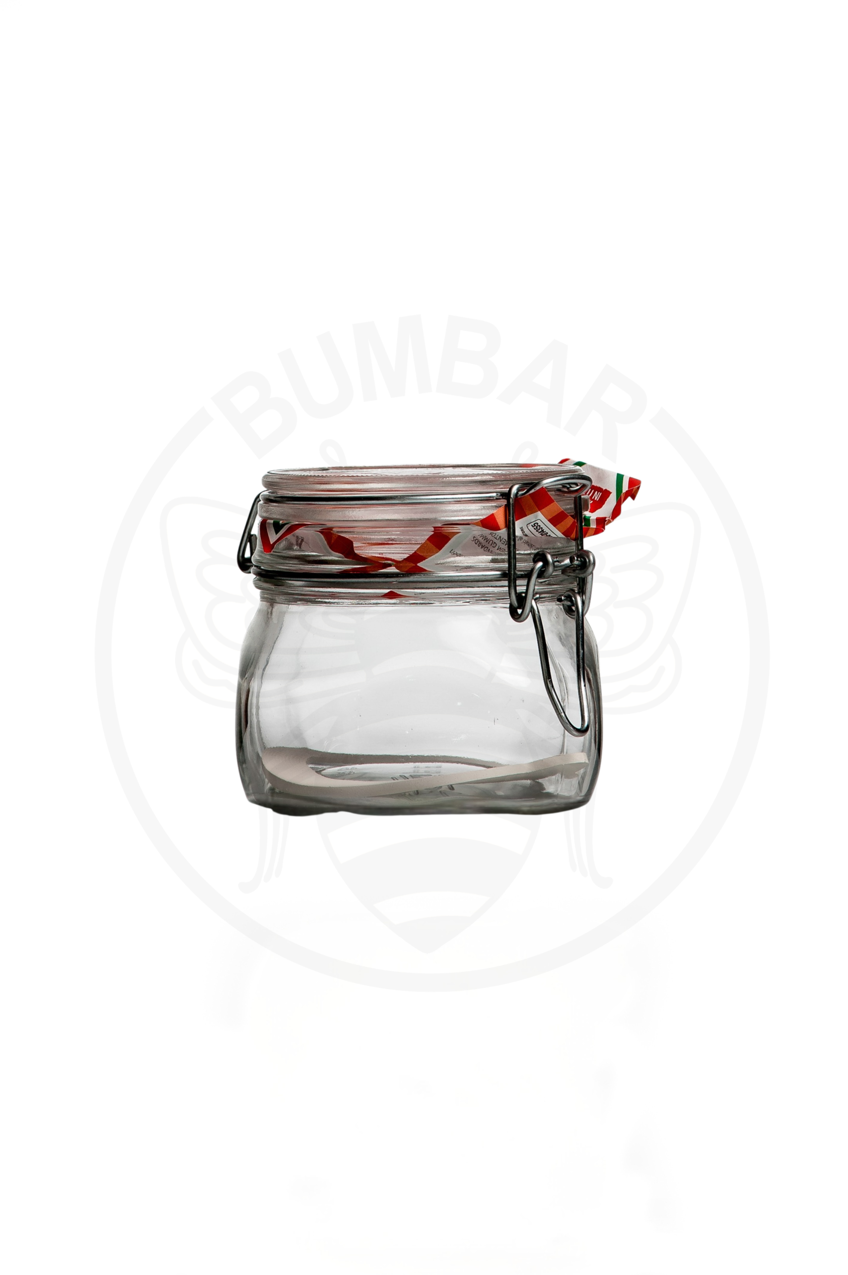 Staklenka modela Fido prozirne boje, sa hermetičkim zatvaračem i gumenom brtvom, zapremnine 500 ml