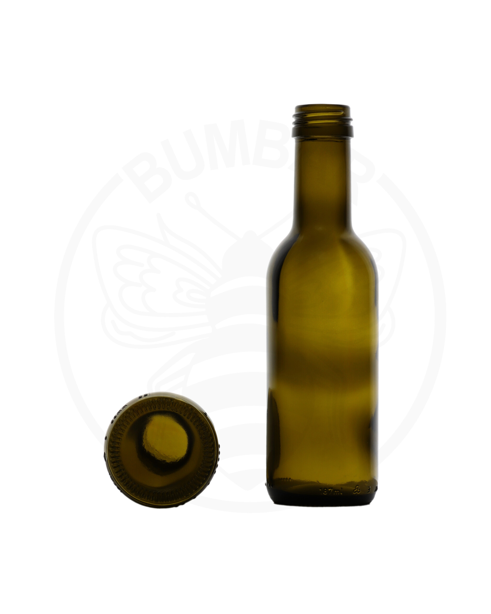 Staklena boca Bordeaux zapremnine 187 ml, sa skraćenim 18mm grlom