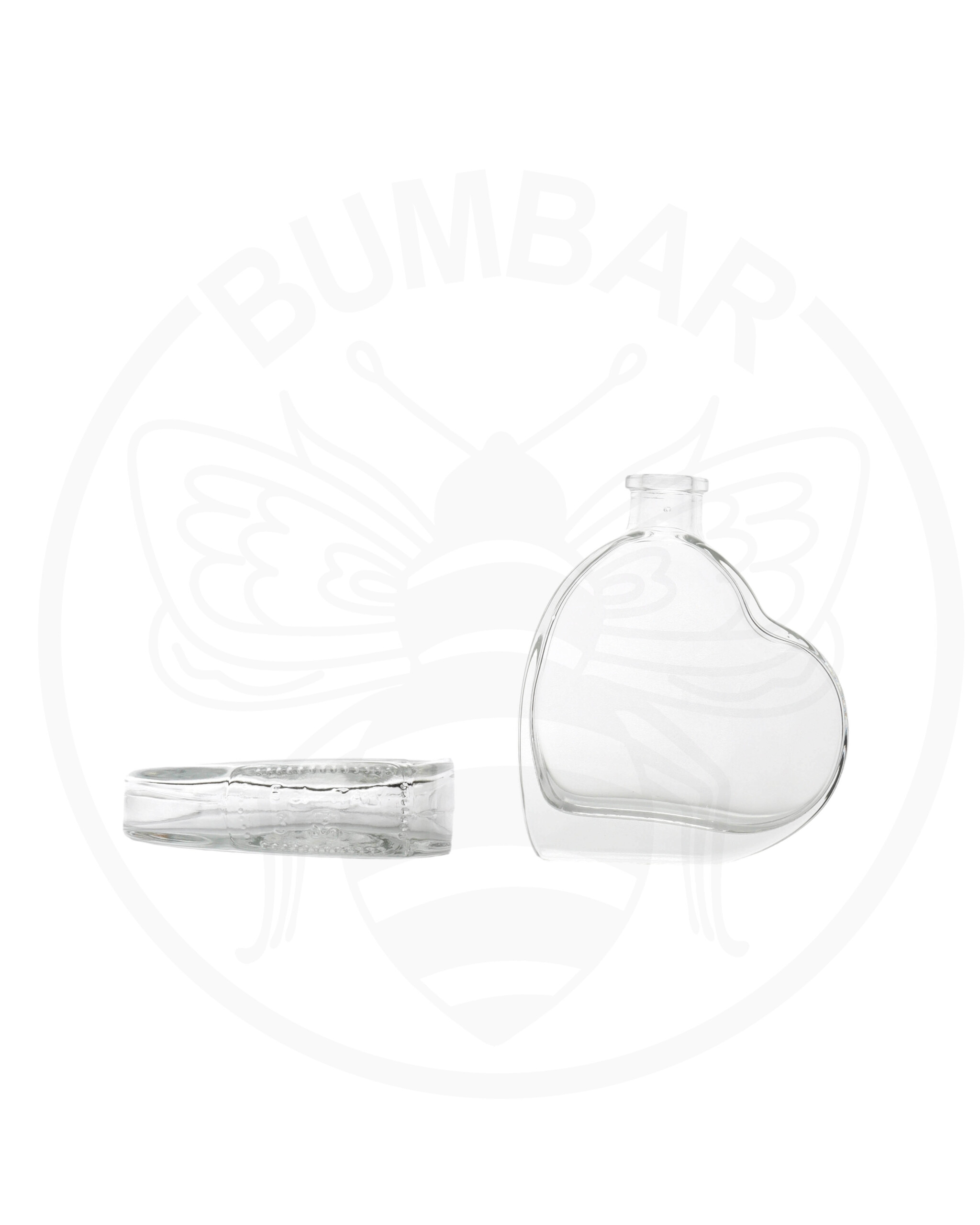 staklena boca Passion oblika srca od 50 ml prozirna