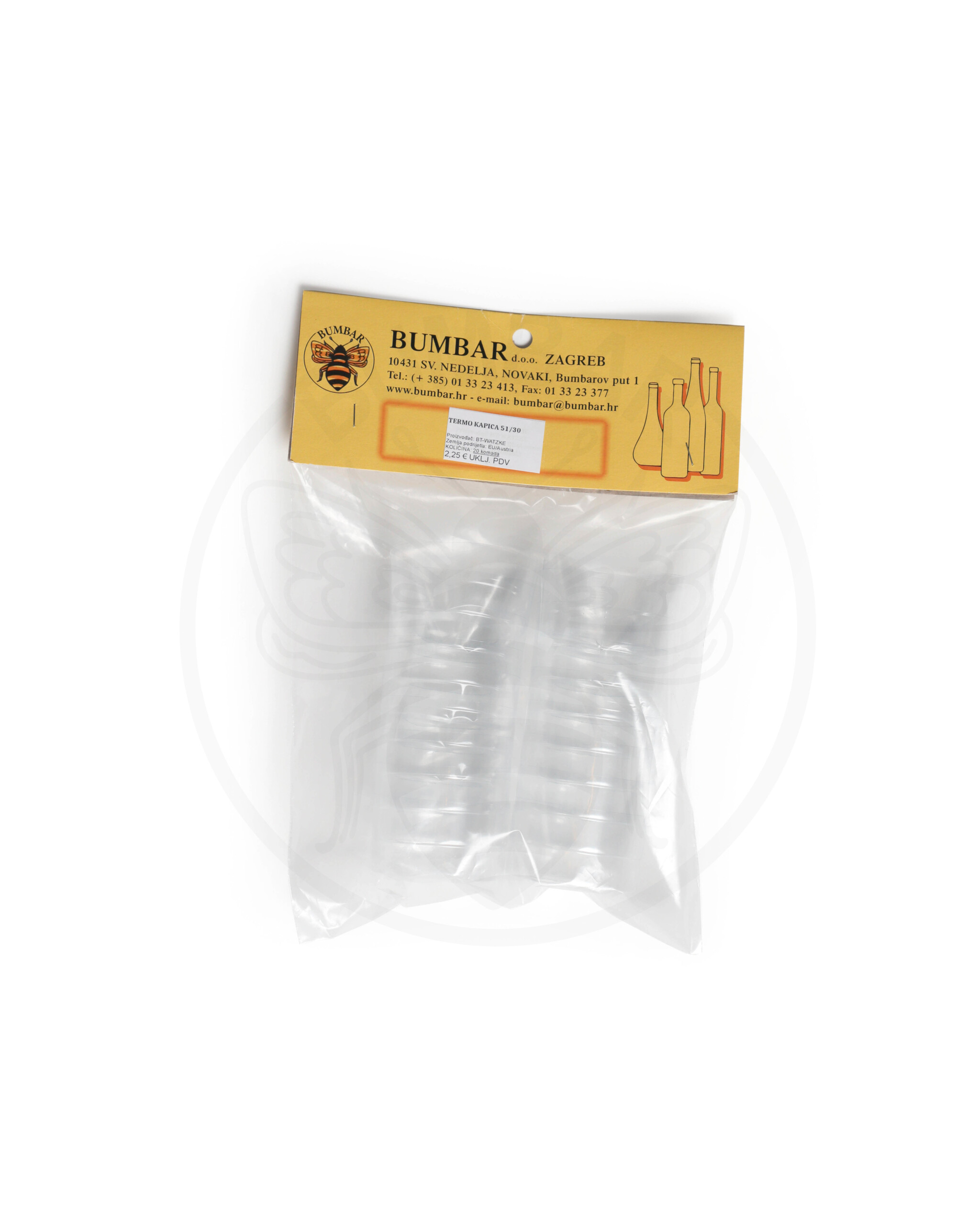 Paket od 20 komada termo kapica 51x30 prozirne