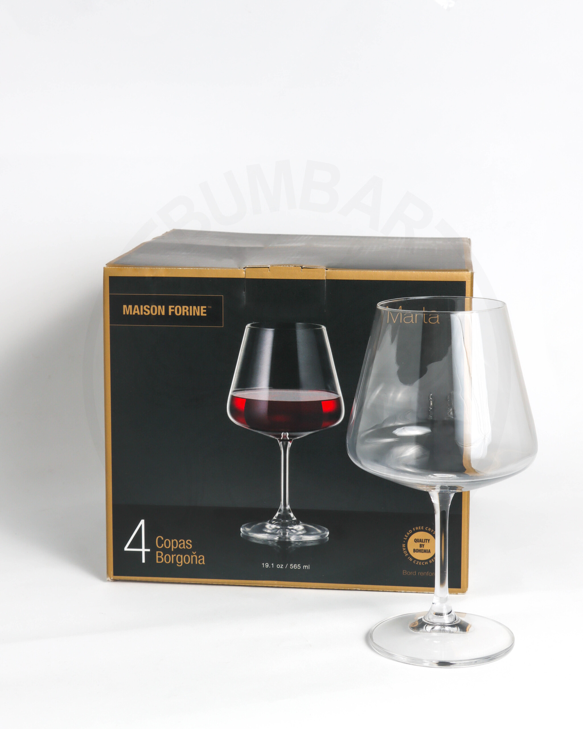 Paket staklenih čaša za crno vino Marta sa jednom čašom izvan kutije