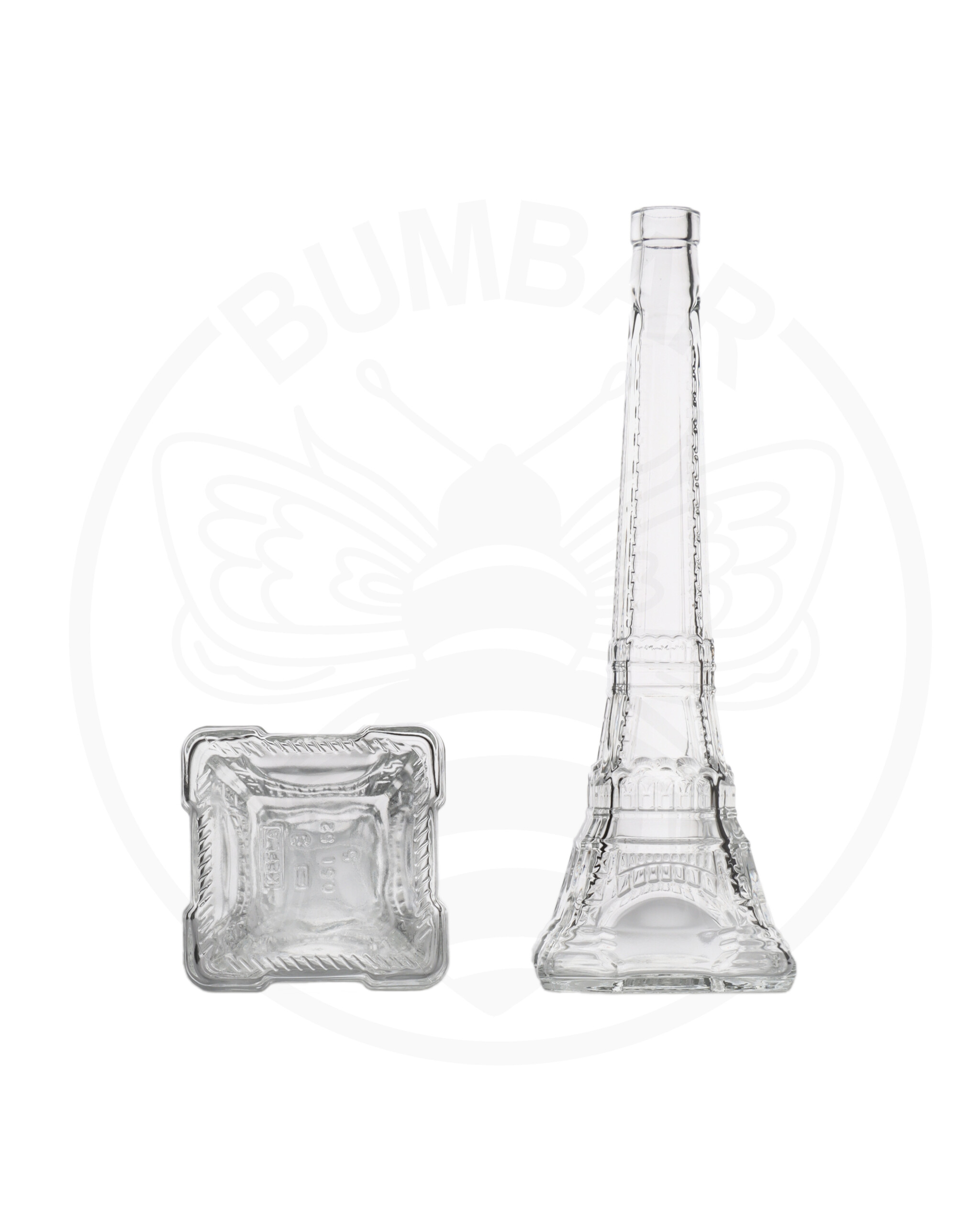 Staklena prozirna boca Eiffel od 500 ml, izgleda na Eiffelov toranj iz Pariza