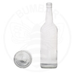 Staklena boca Rum 1000 ml, prozirne boje i zapremnine od 1000 ml sa navojnim zatvaranjem