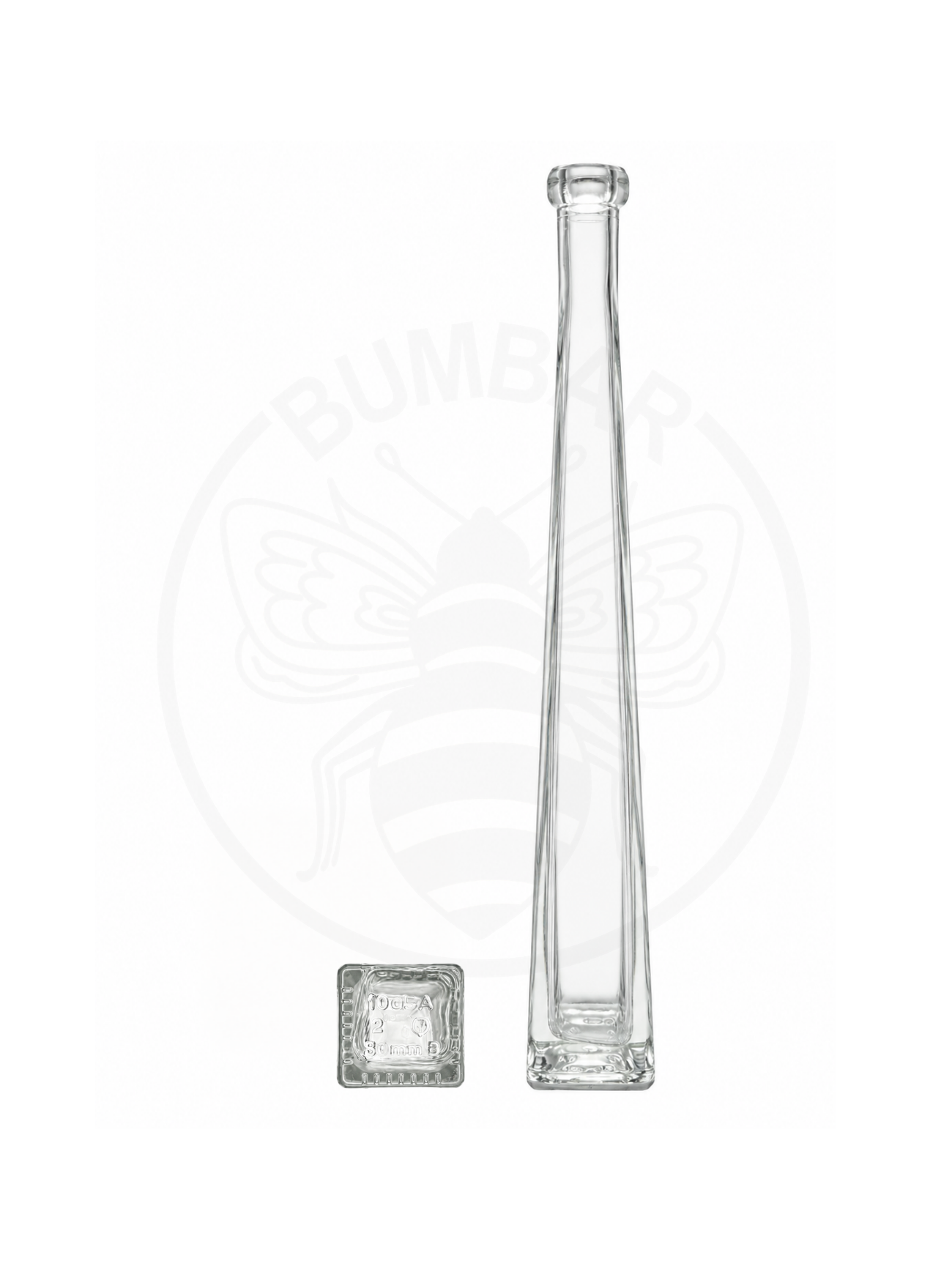 Staklena boca Flute Quadra od 100 ml prozirne boje