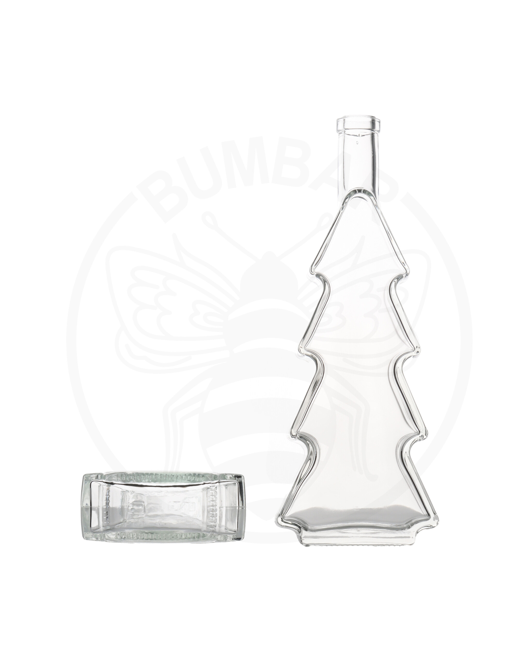 Staklena boca prozirne boje u obliku bora zapremnine 500 ml
