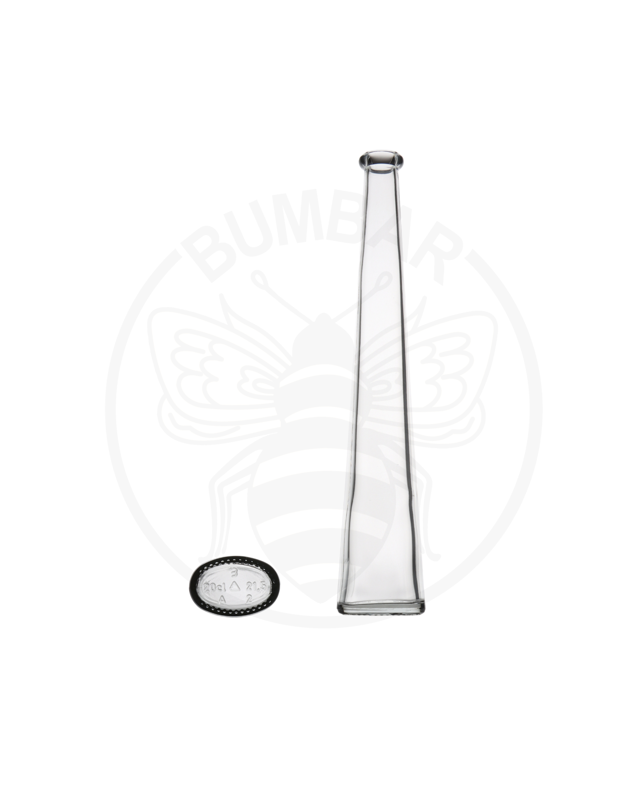 Staklena boca Dama Ovale zapremnine 200 ml, bijele boje