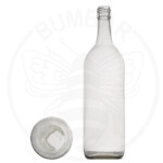 staklena boca Bordo na navoj BVS od 1000 ml prozirna