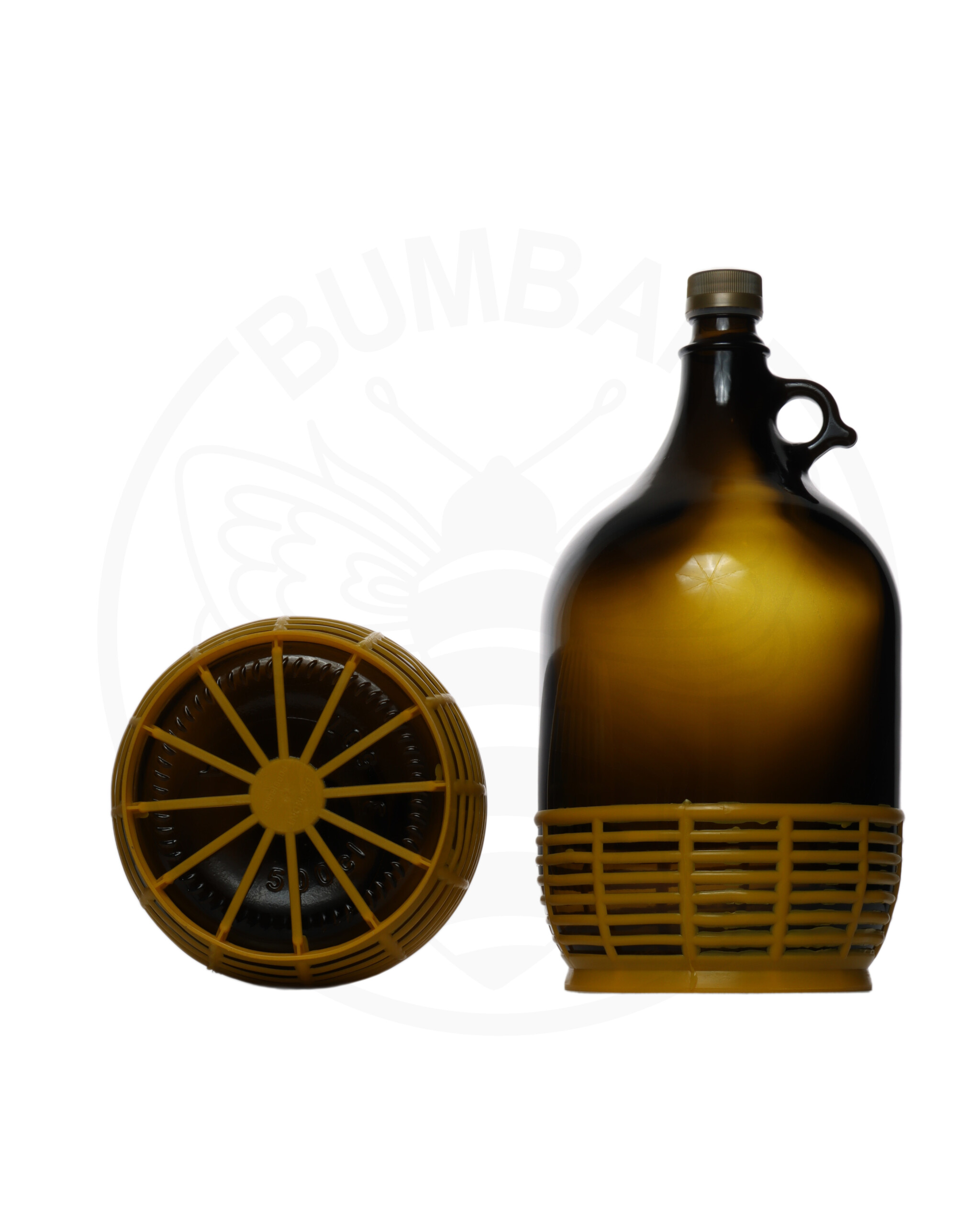 staklena boca Dama u kompletu s košaricom i čepom od 5000 ml tamna