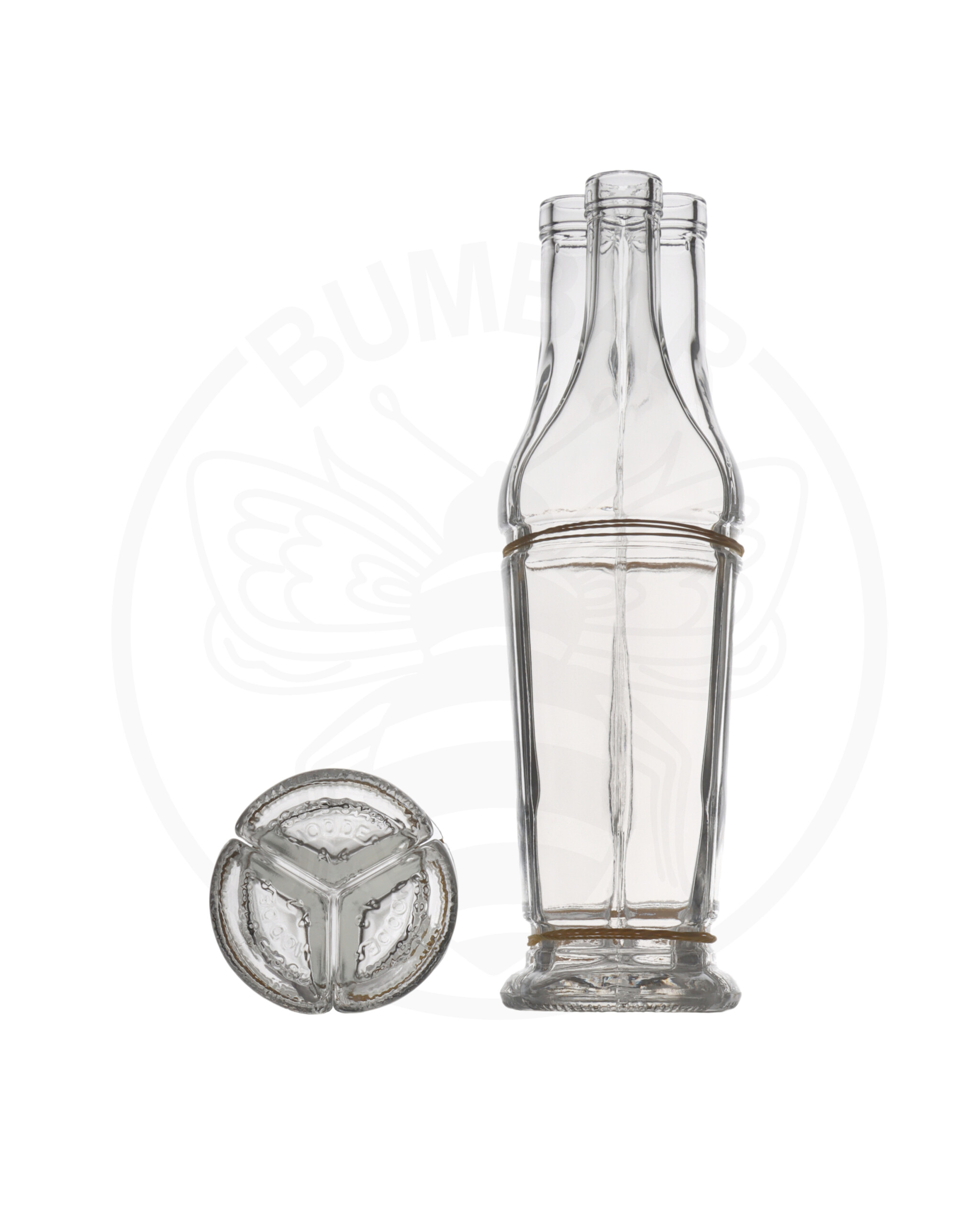 komplet od 3 staklene boce Tris od 200 ml prozirne