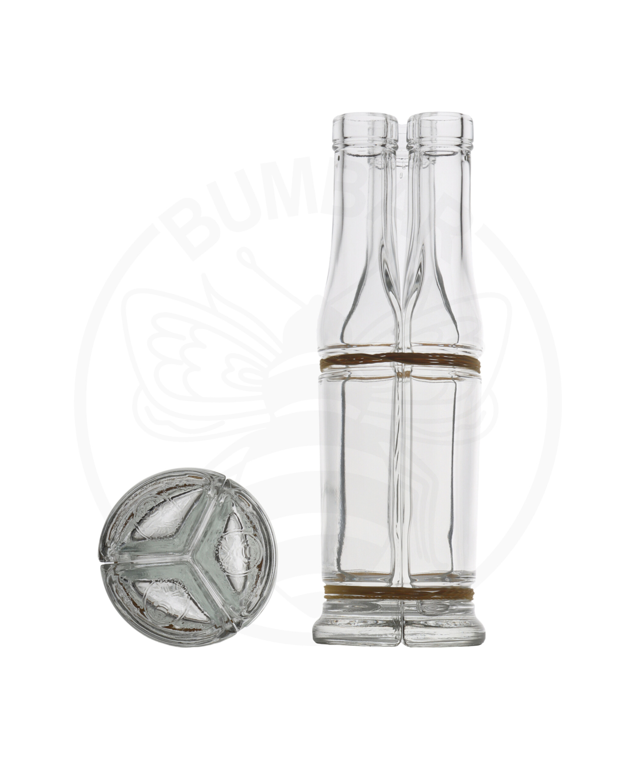 komplet od 3 staklene boce Tris od 100 ml prozirne