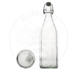 staklena boca Costolata od 500 ml prozirna s mehaničkim zatvaračem