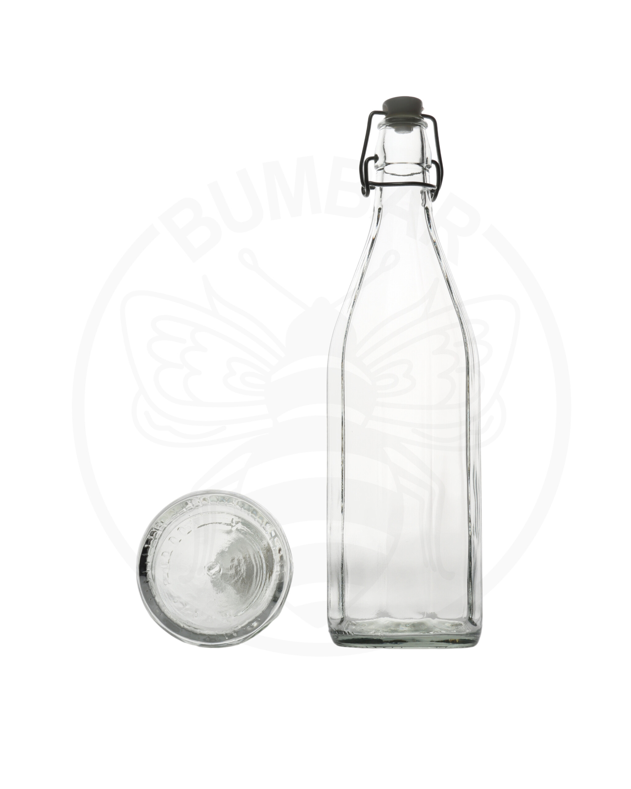 staklena boca Costolata od 500 ml prozirna s mehaničkim zatvaračem