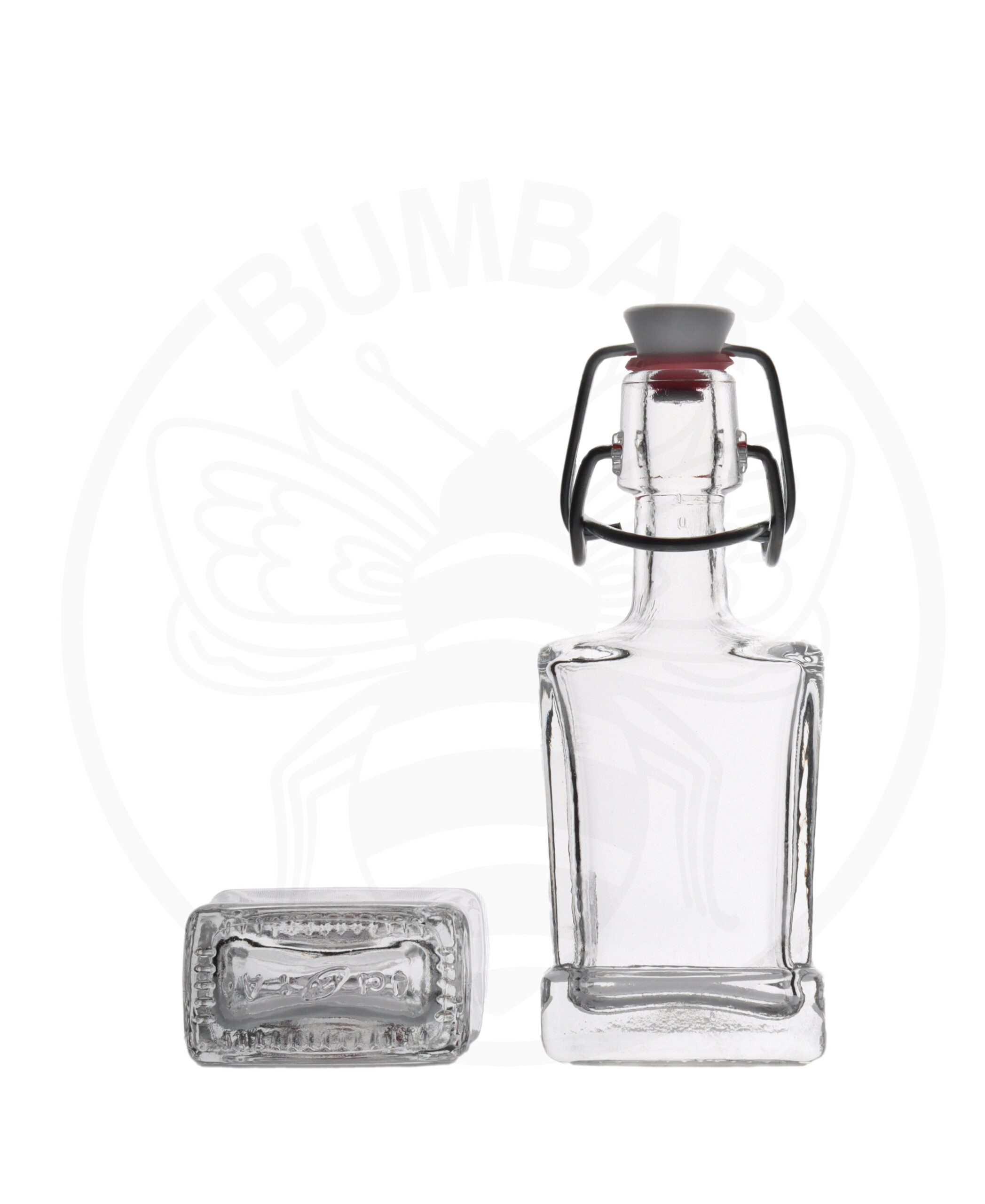 staklena boca King piatta od 40 ml prozirna s mehaničkim zatvaračem