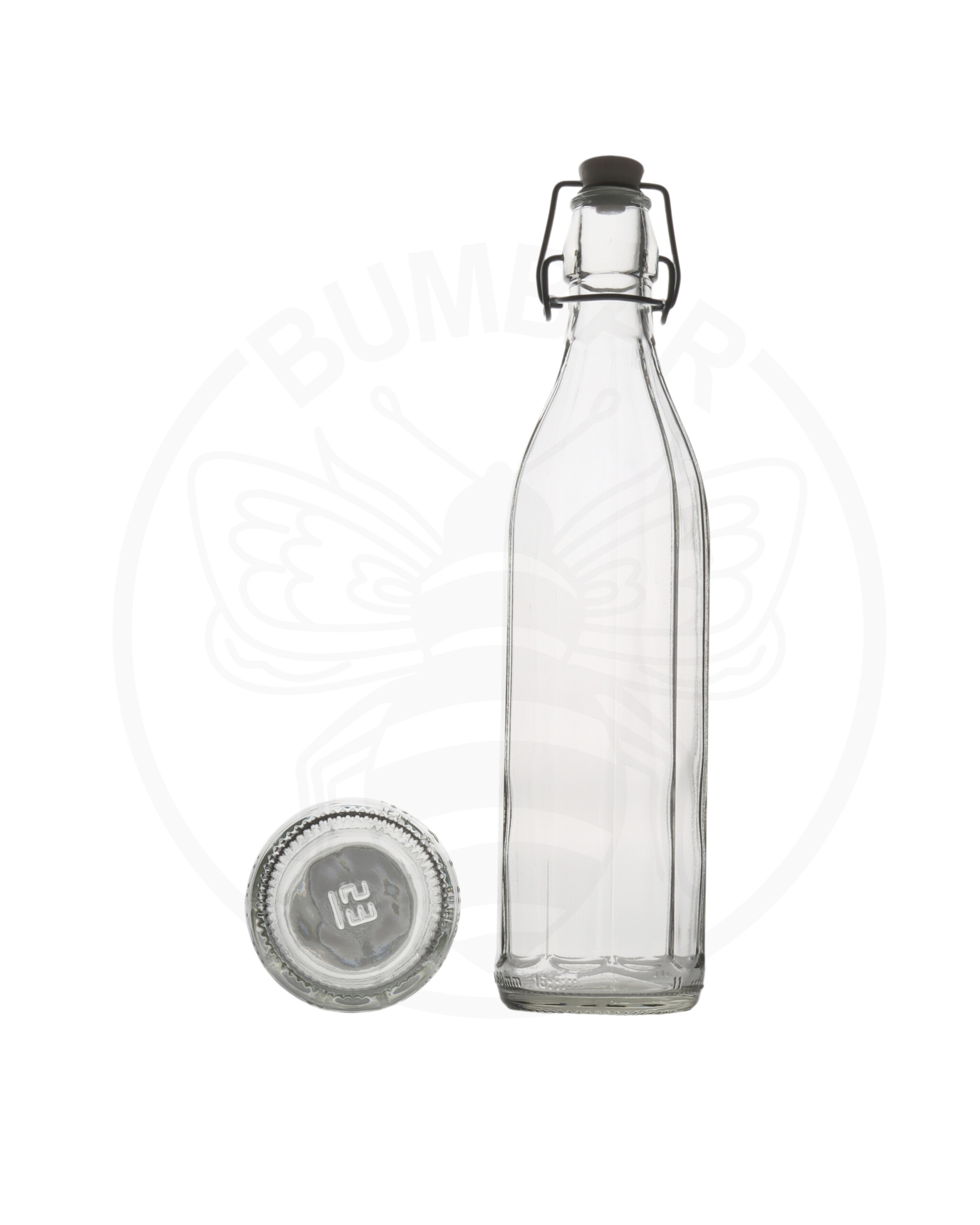 staklena boca Costolata od 750 ml prozirna s mehaničkim zatvaračem