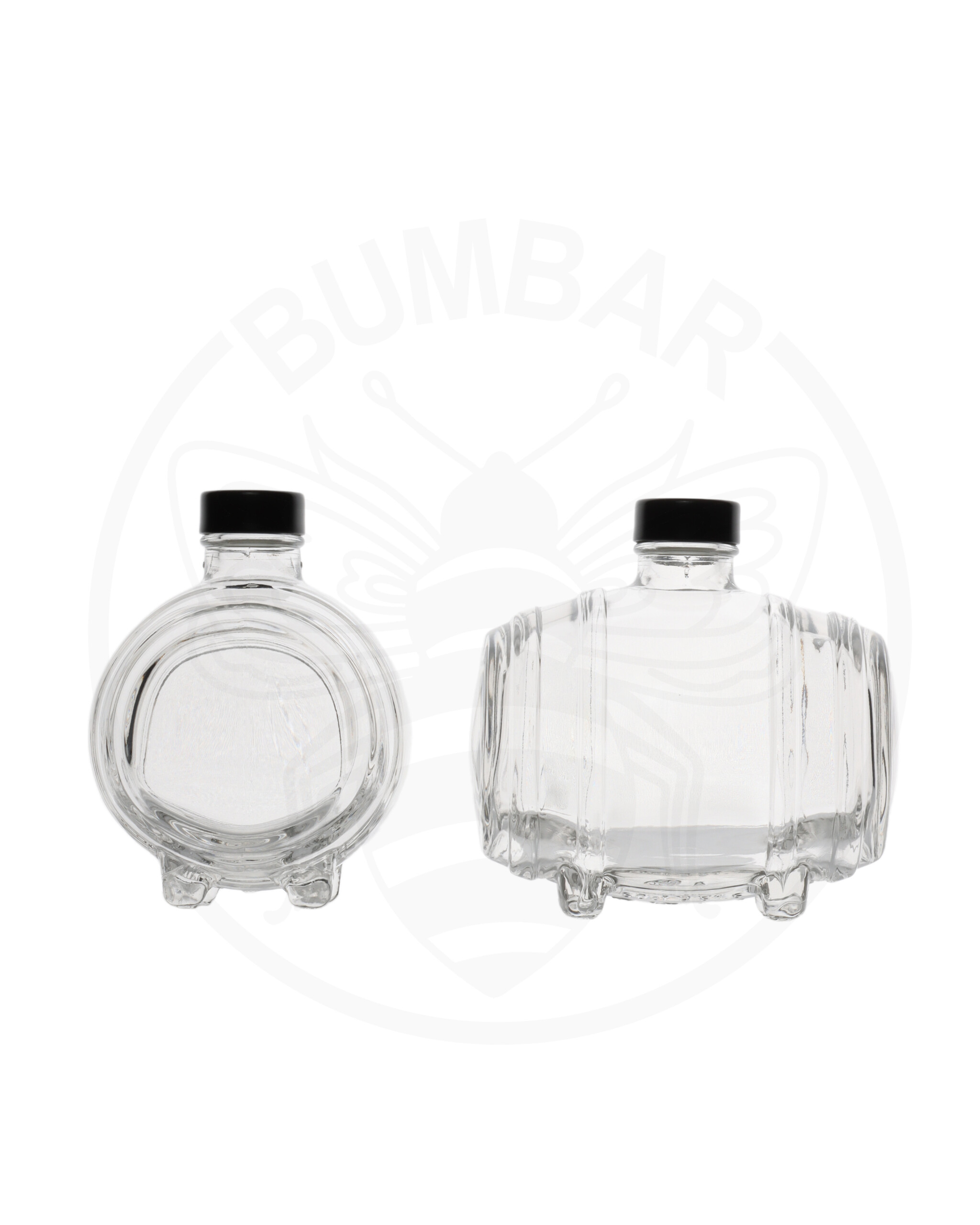 staklena boca Bačvica oblika bačve od 500 ml prozirna sa zatvaračem