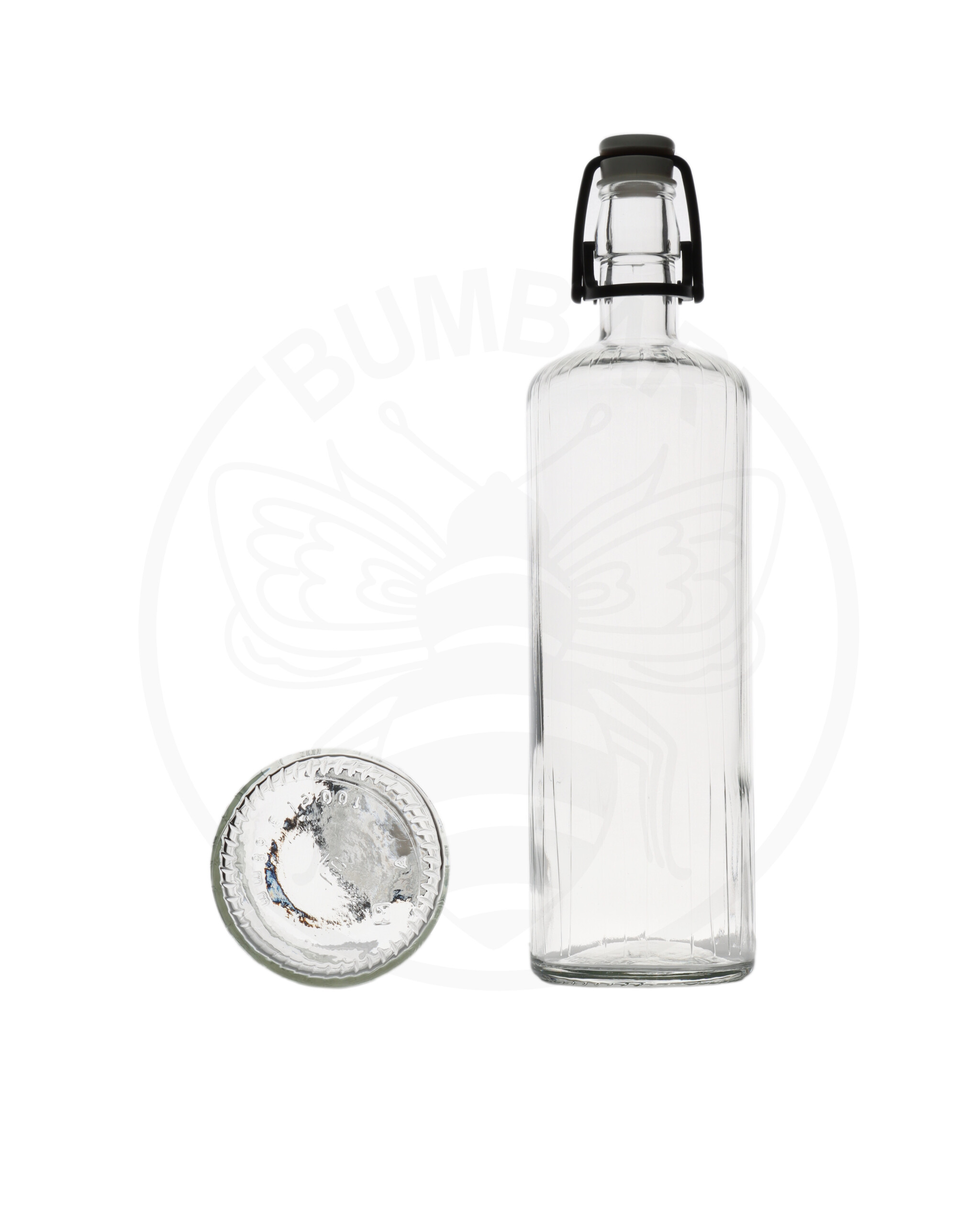 staklena boca Rigata od 1000 ml prozirna