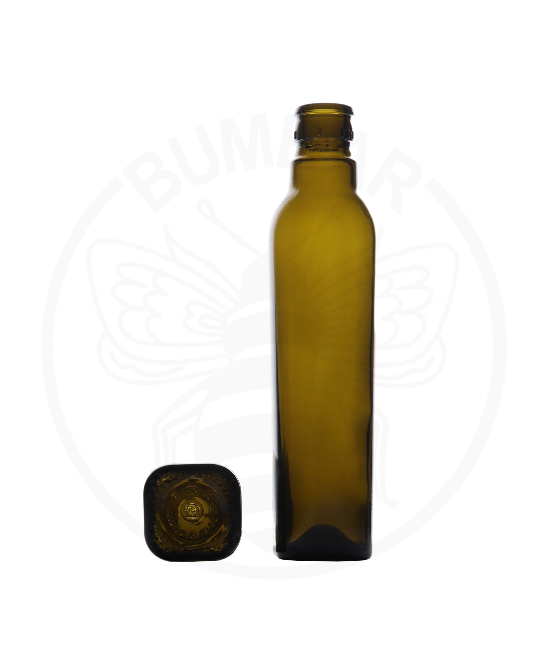 staklena boca za ulje Bellolio na navoj TOP od 250 ml tamna