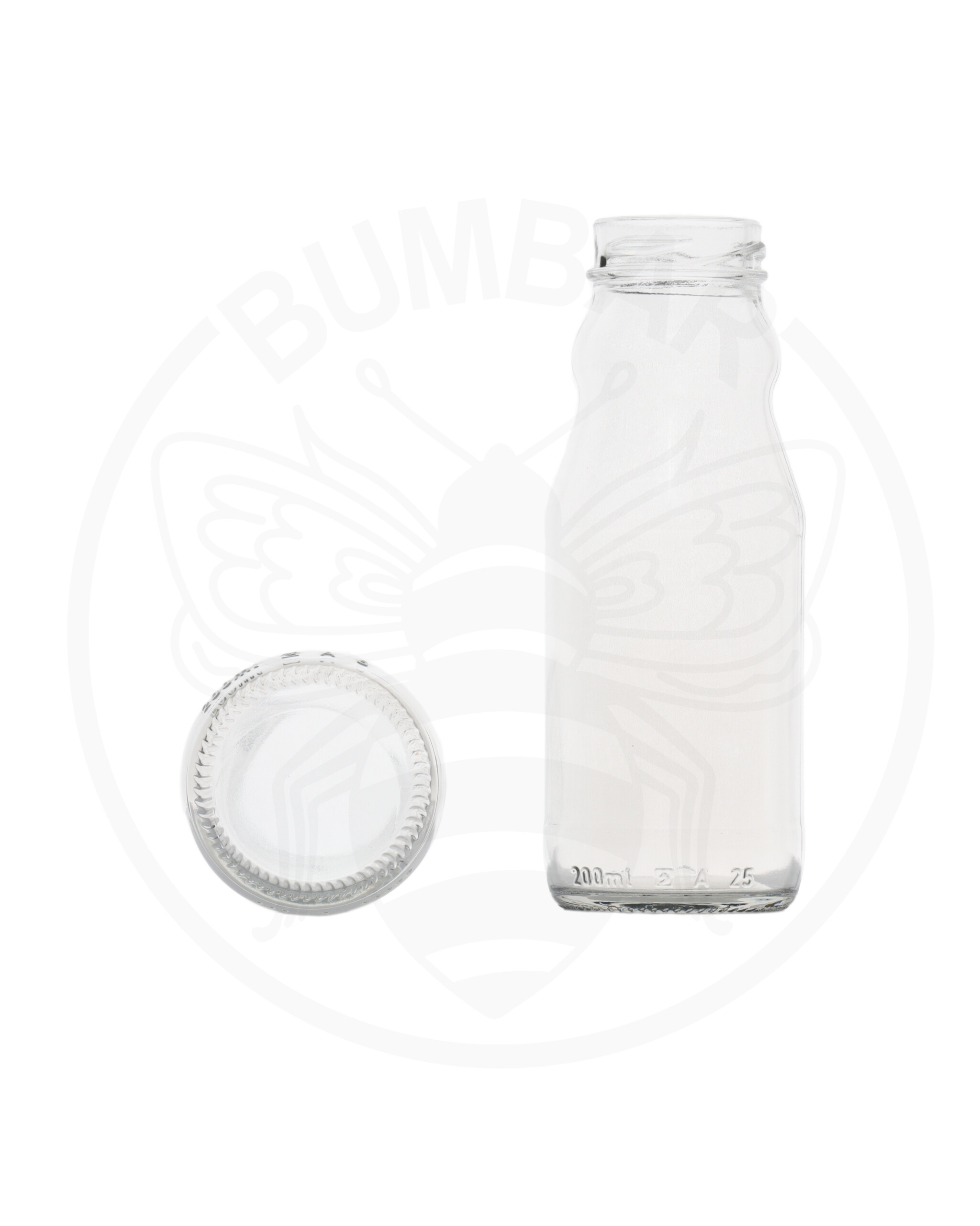 staklena boca Sok super od 200 ml prozirna za sok