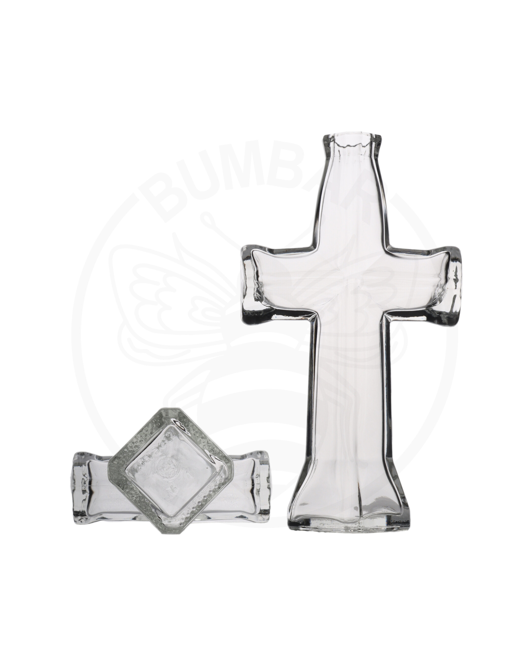 staklena boca u obliku križa od 200 ml prozirna