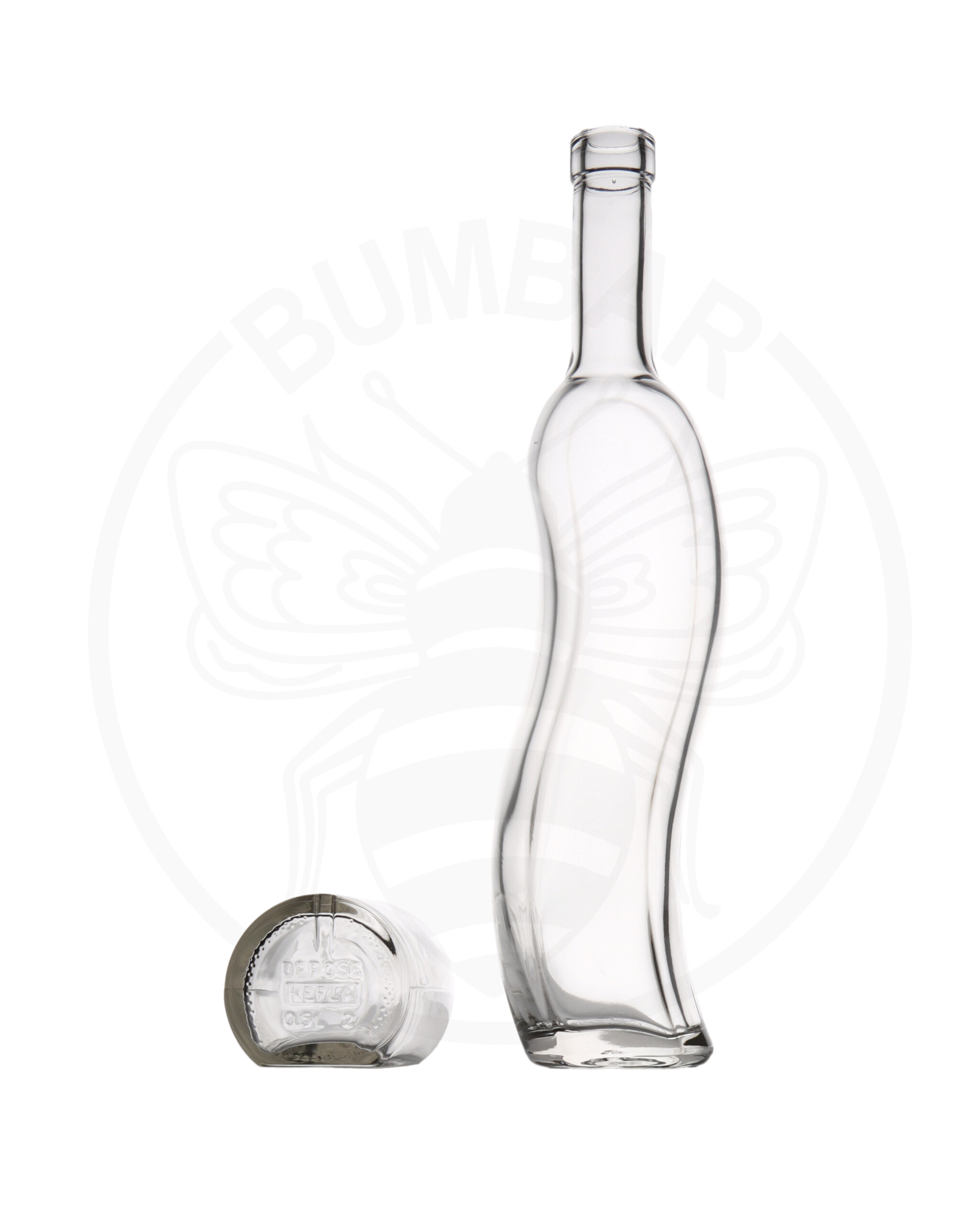 staklena boca Bordeaux val oblika vala od 500 ml prozirna