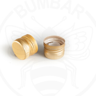 Aluminium closure 31,5x24 gold threaded with dispenser