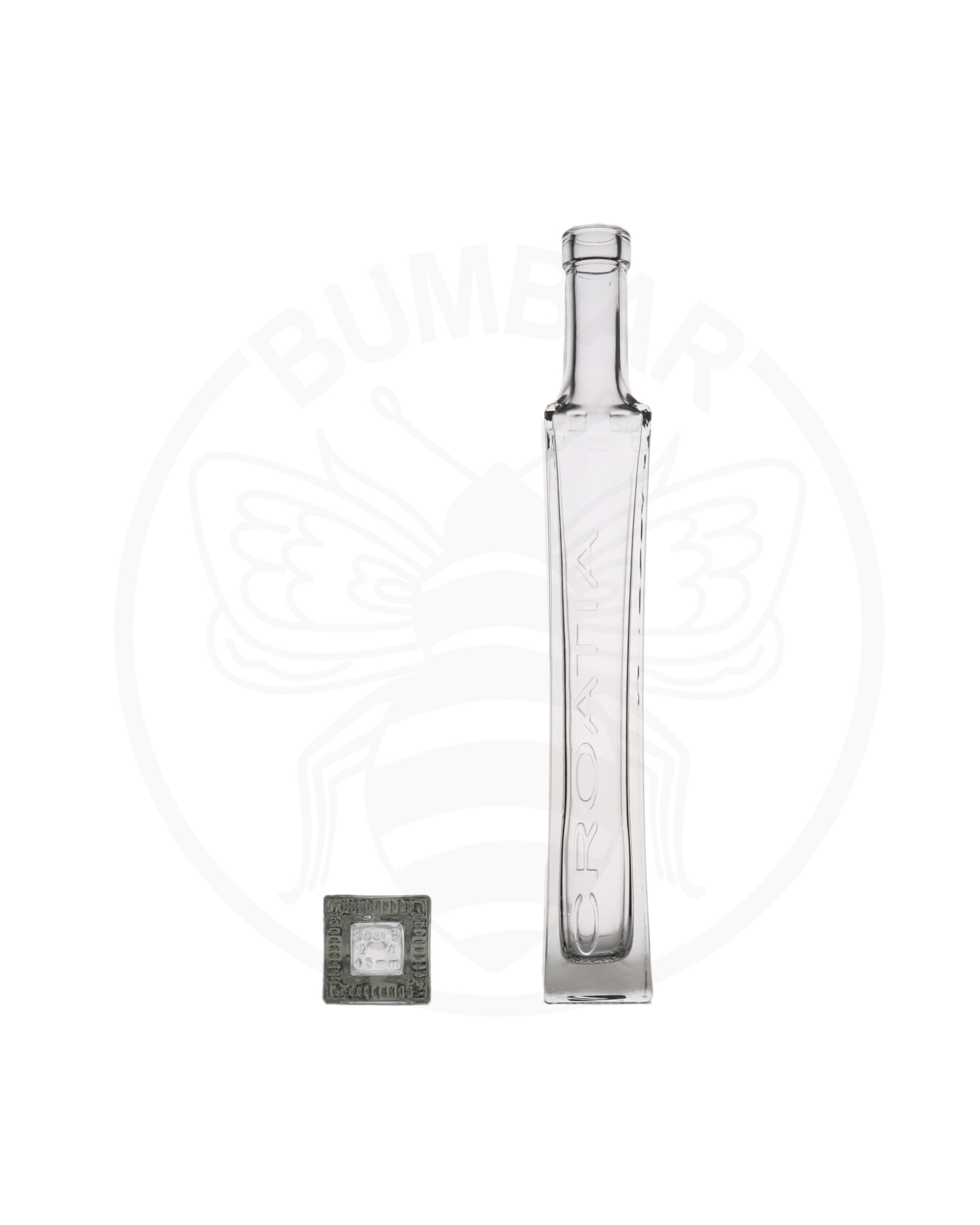 staklena boca Croatia s natpisom Croatia od 200 ml prozirna