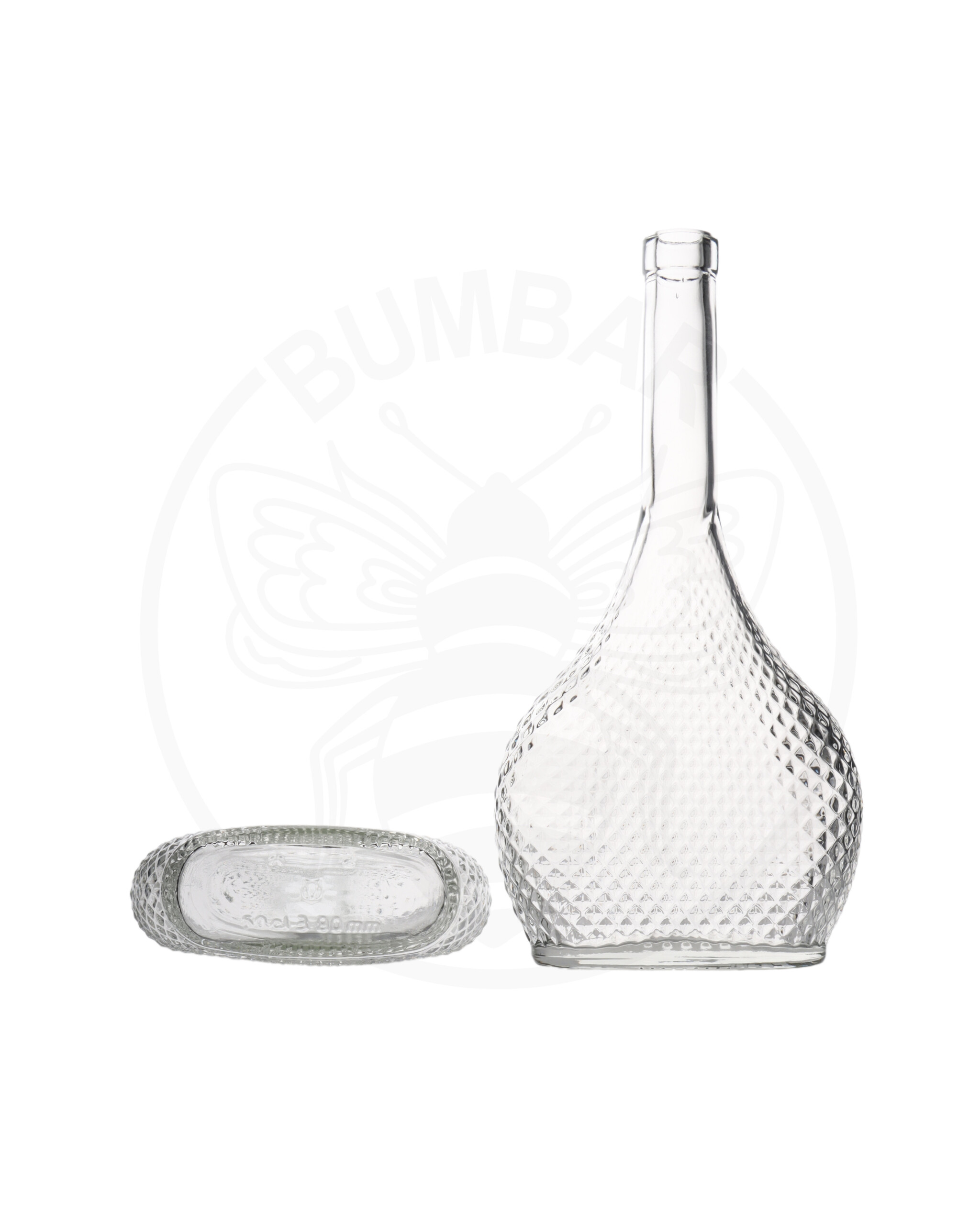 staklena boca Eva diamantata od 500 ml prozirna