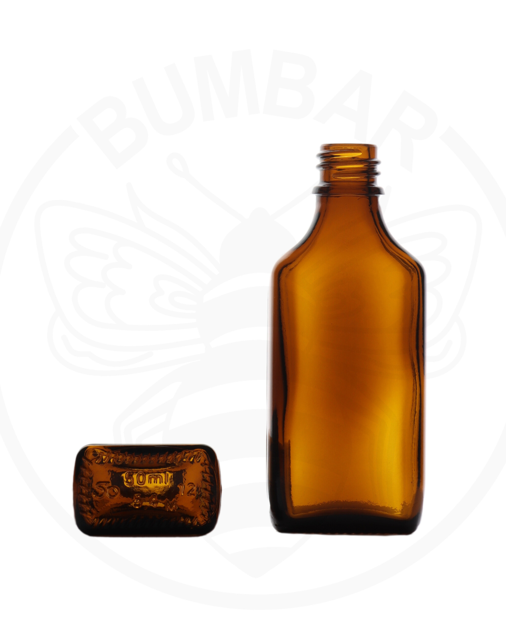 staklena boca Sto plosnata od 50 ml tamna