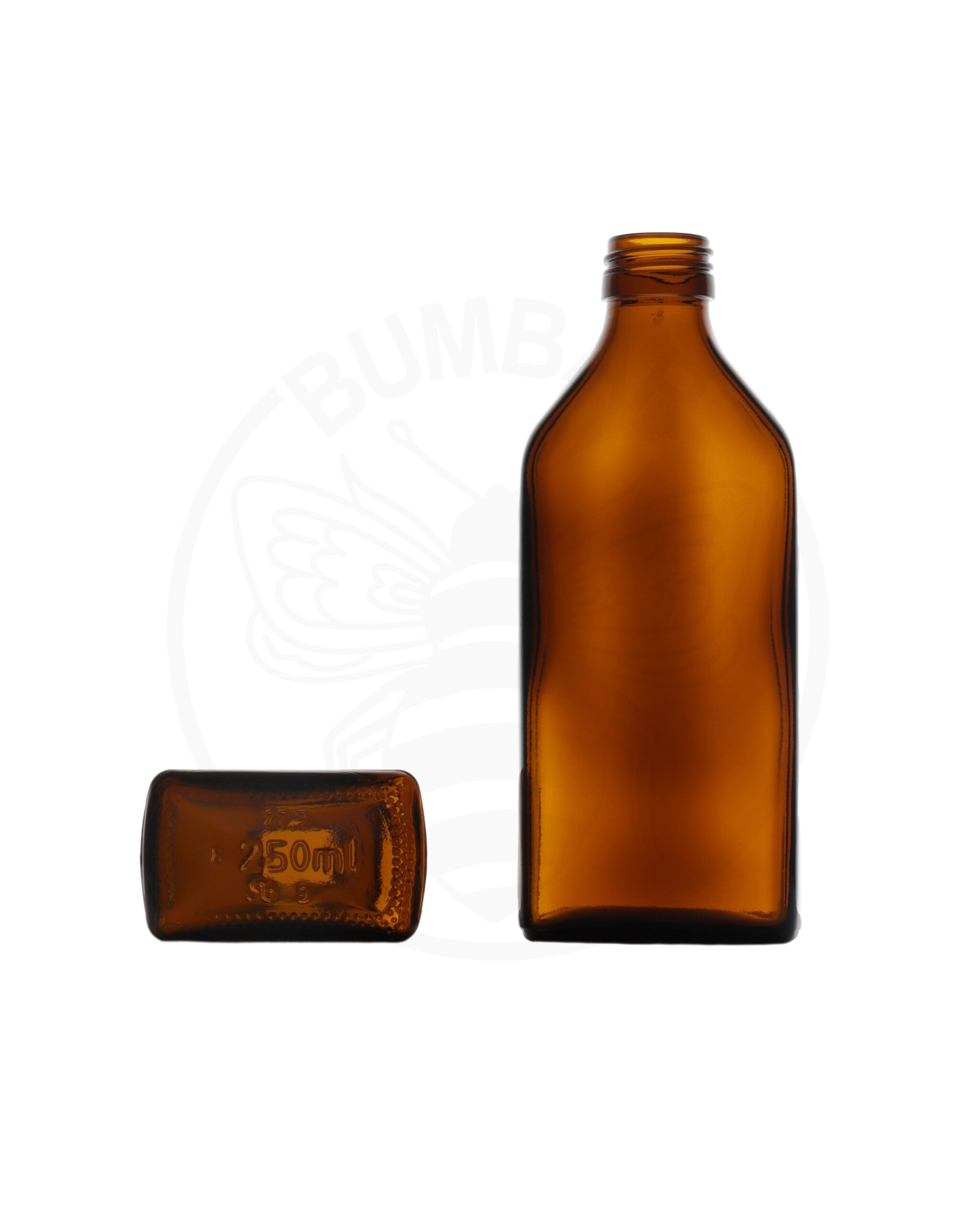 staklena boca Sto plosnata od 250 ml tamna