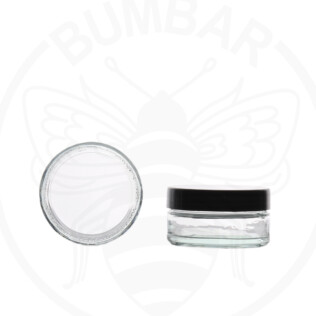 Staklenka kozmetička 50 ml sa crnim zatvaračem