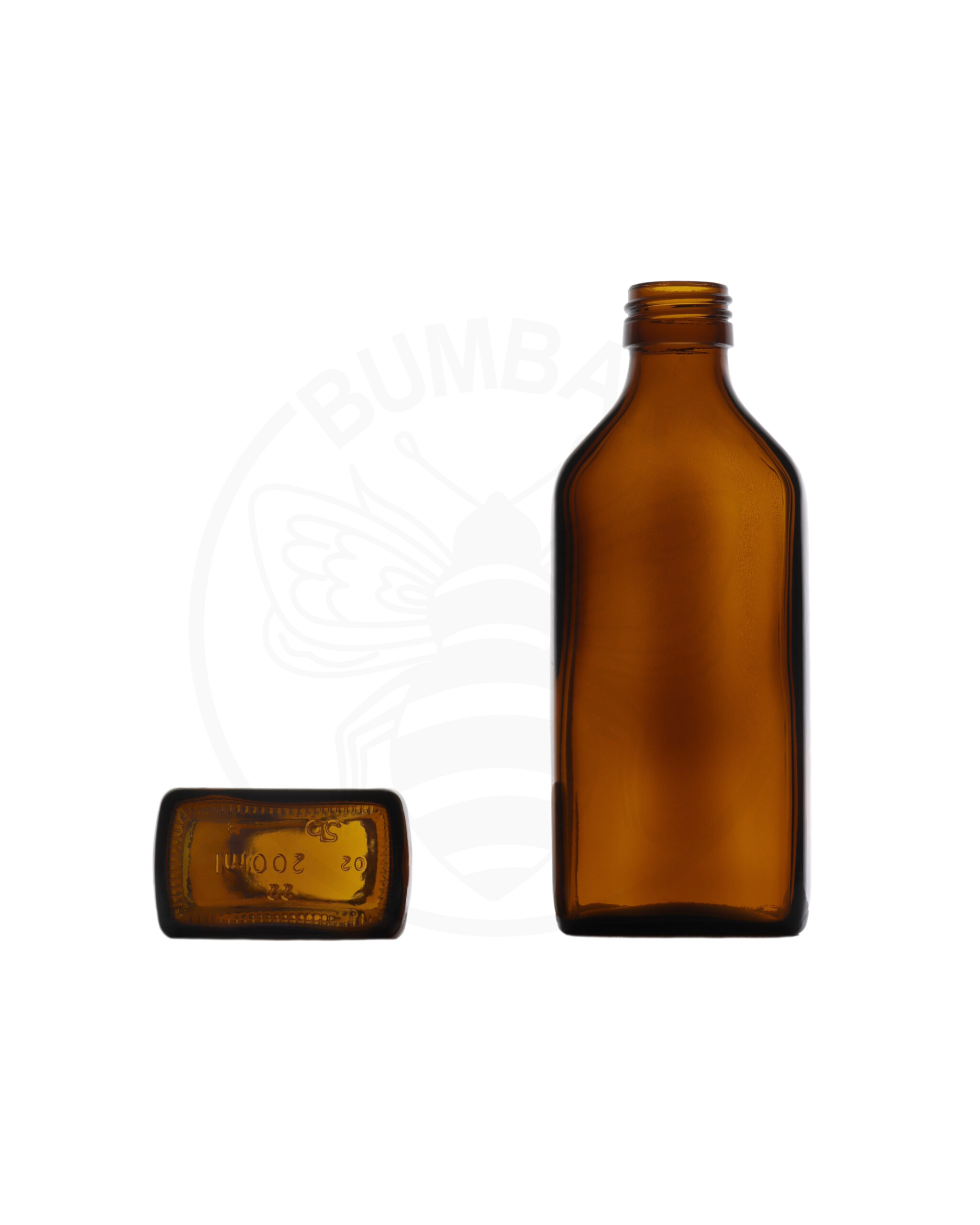 staklena boca Sto plosnata od 200 ml tamna