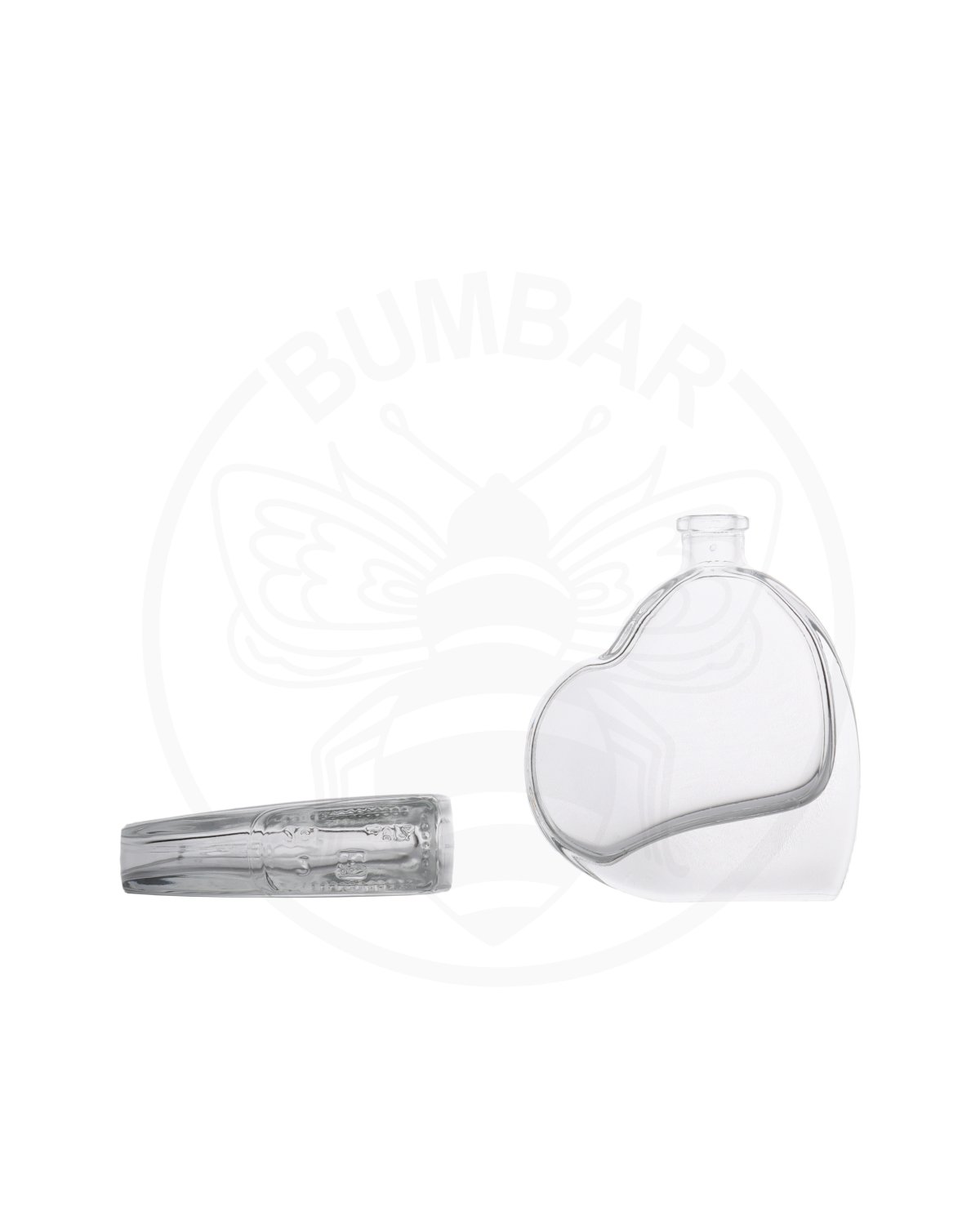 staklena boca Passion oblika srca od 100 ml prozirna