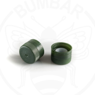 Plastic closure 31,5x24 green threaded with dispenser