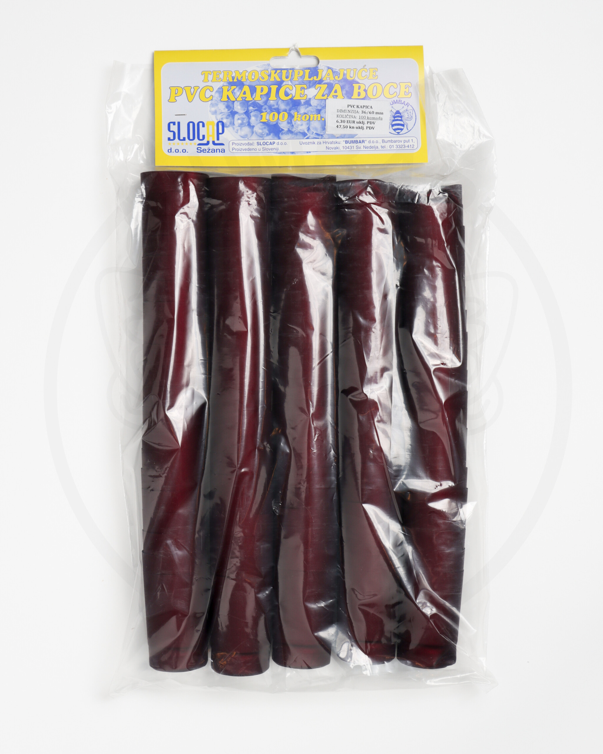 paket od 100 komada pvc kapica 36x60 bordo ukrasna